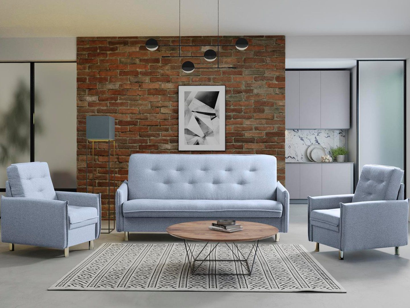 Beautysofa Polstergarnitur LORETTO, Sofa + 2x günstig online kaufen