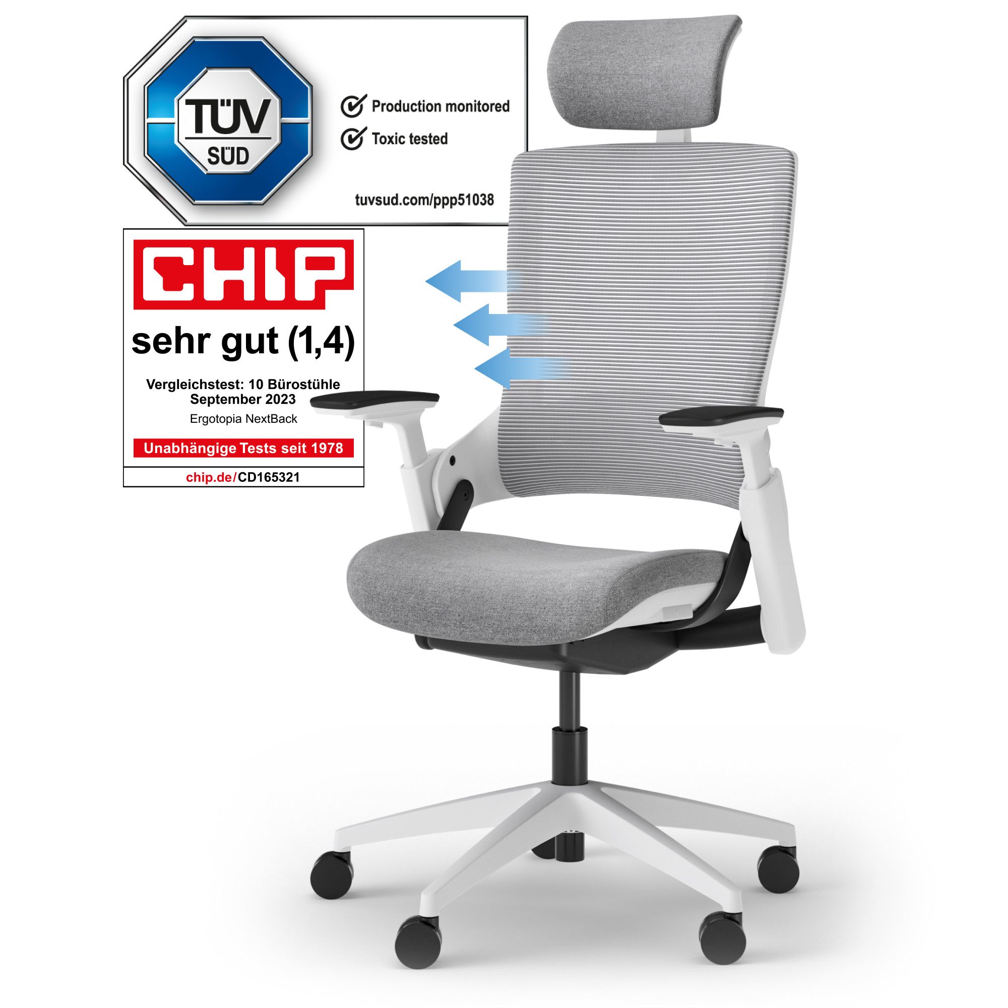 Ergotopia Bürostuhl ergonomischer Schreibtischstuhl NextBack, Drehstuhl mit günstig online kaufen