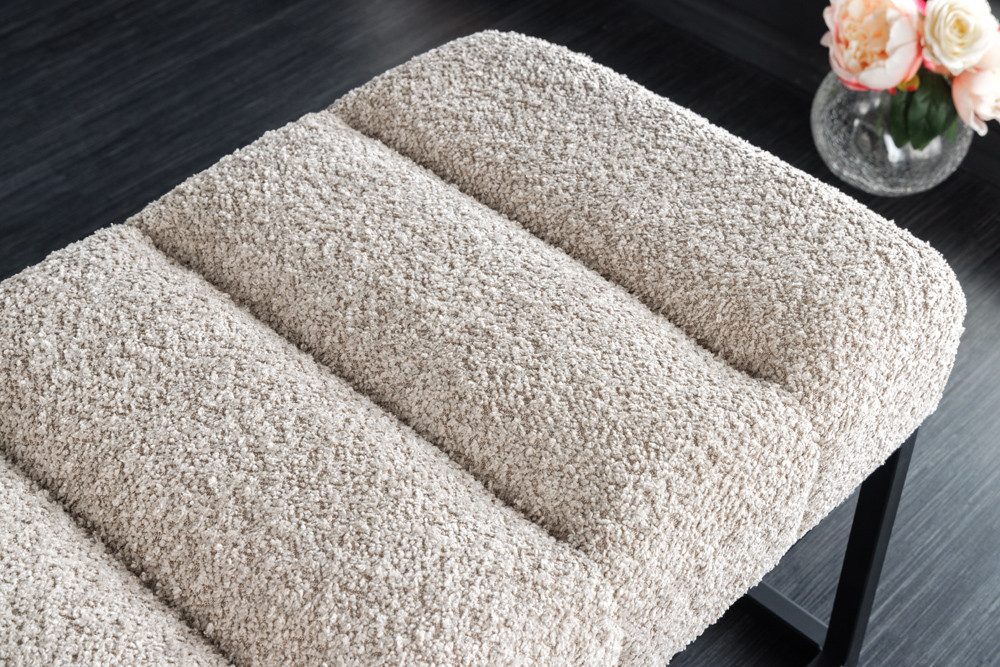 riess-ambiente Sitzbank PETIT BEAUTÉ 110cm champagner greige / schwarz (Einzelartikel, 1-St), Flur · Bouclé · Metall · Schlafzimmer · Design – Bild 4 von 5