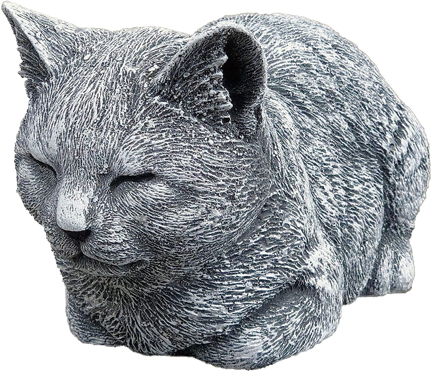 Gartenfigur Steinfigur Katze ruhend