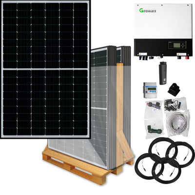 Lieckipedia 6000 Watt Hybrid Solaranlage, Basisset dreiphasig inkl. Growatt Wechse Solar Panel, Black Edition