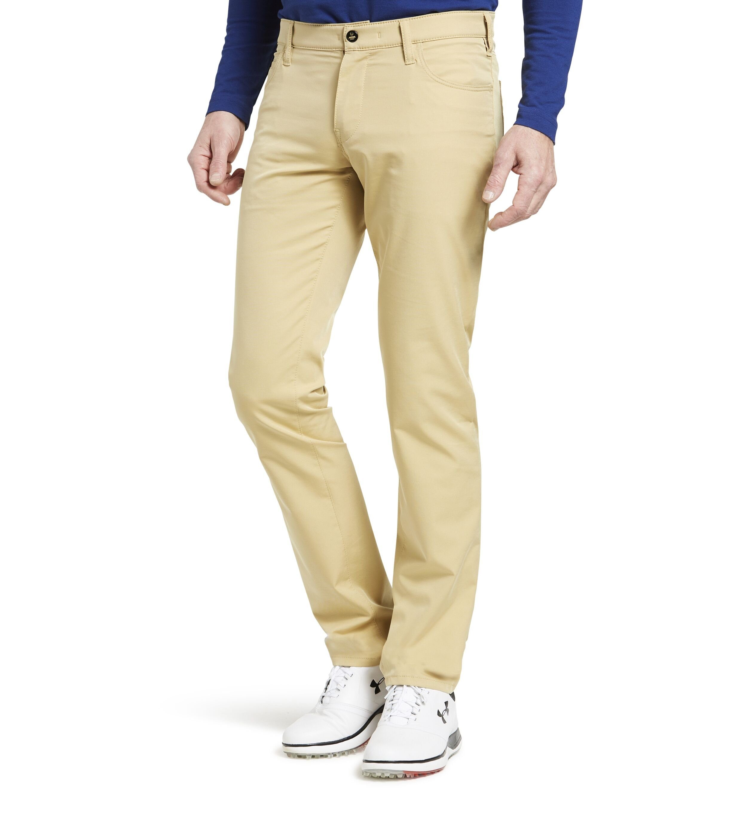 8030 Carnoustie mit sportive Stretchbund Chinohose camel MEYER Five Pocket