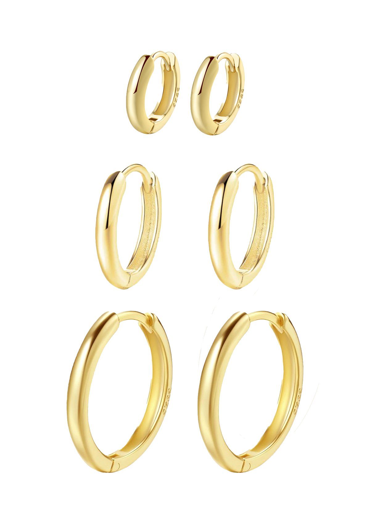 Hey Happiness Creolen-Set Layer Silber 925 Klein Mittel Groß, Basic Silber günstig online kaufen