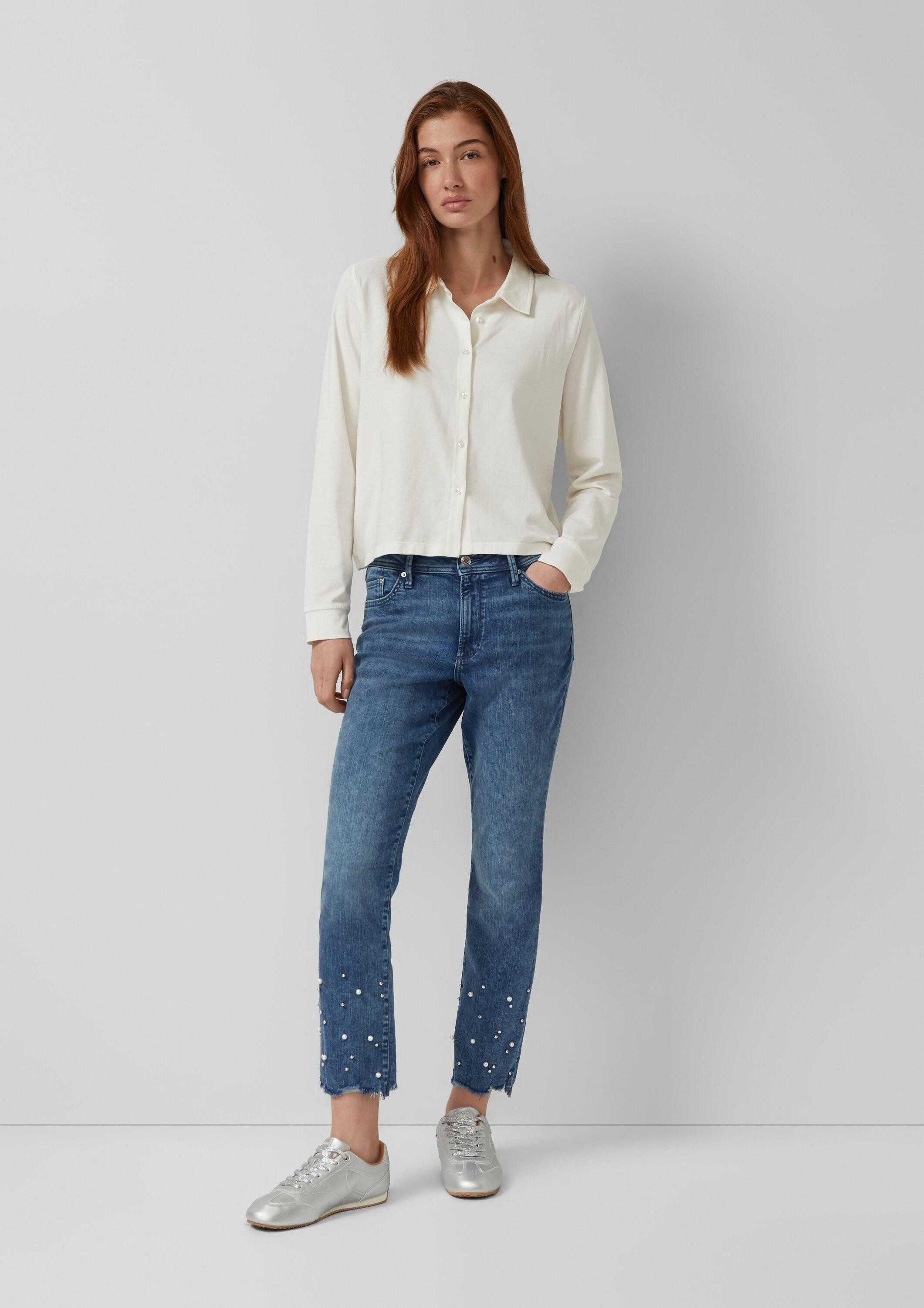 s.Oliver Slim-fit-Jeans Jeans-Hose BETSY Ankle-Jeans Betsy / Mid Rise / Slim Fit / Perlendetail