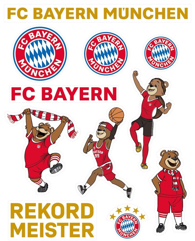 FC Bayern München Aufkleber Sticker 2er-Set Maskottchen