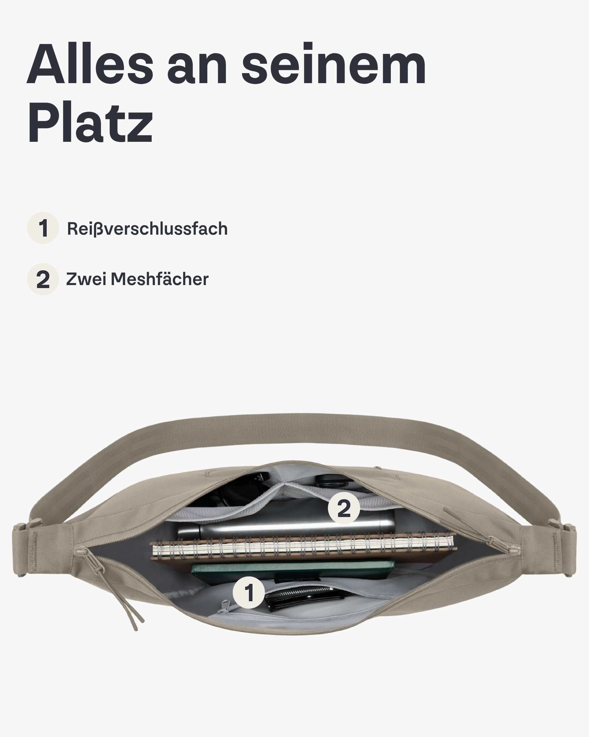 Johnny Urban Umhängetasche Ally Large Half Moon Bag, Große Crossbody Bag in Halbmond Form, Wasserabweisend – Bild 5 von 5