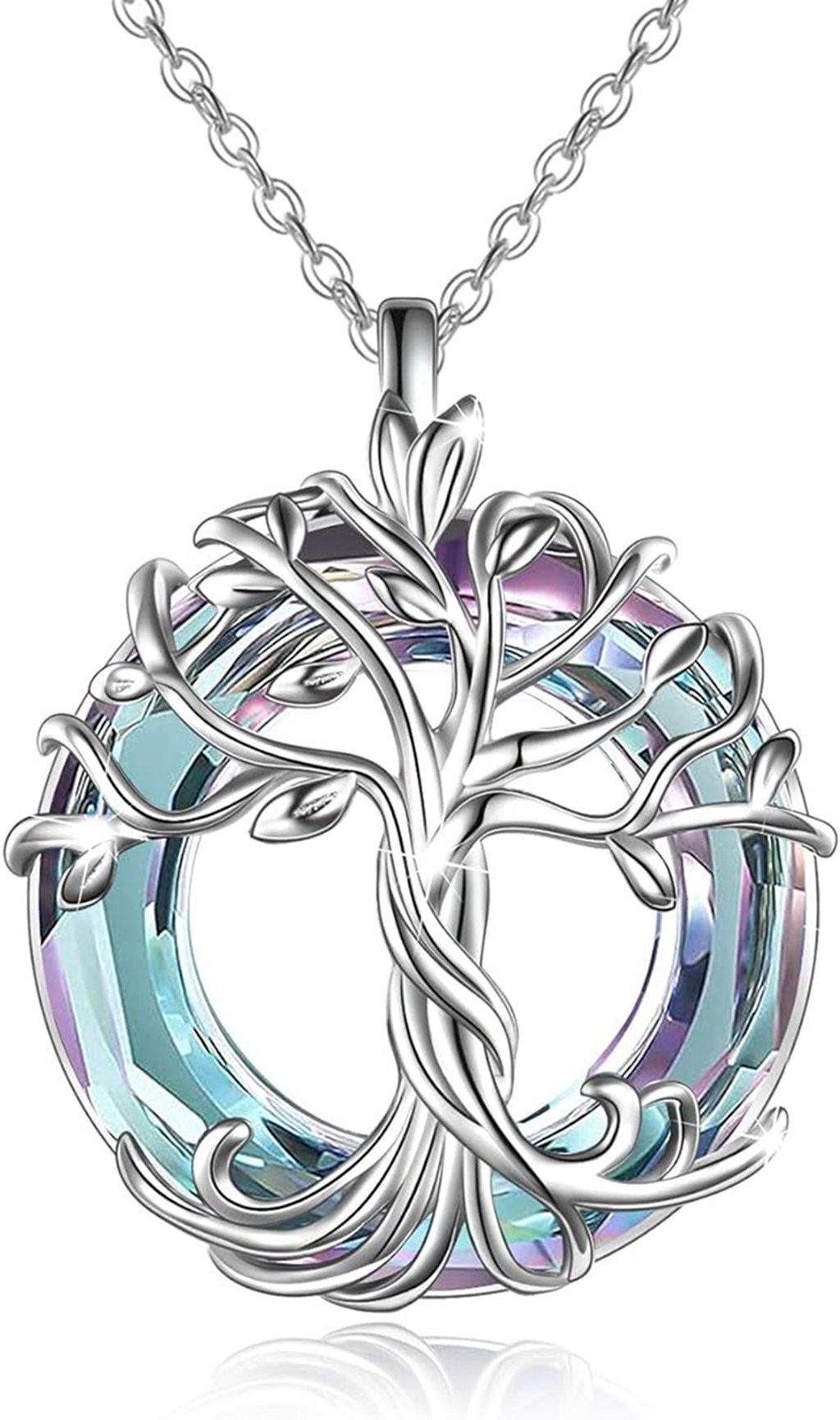 WaKuKa Charm-Kette Lebensbaum-Anhänger-Halskette, Schmuckgeschenk für Frauen (1-tlg)