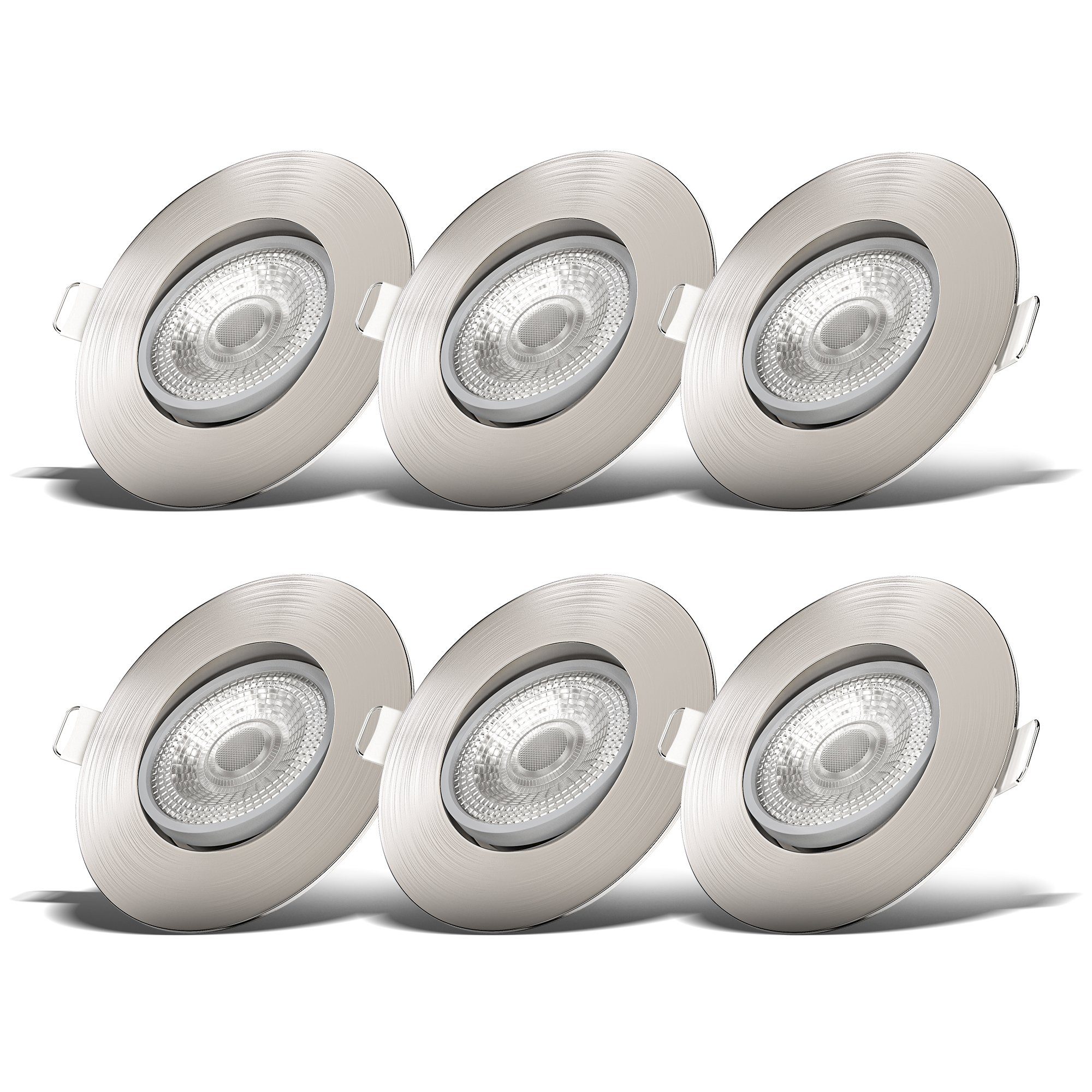 B.K.Licht LED Einbaustrahler SET Einbauleuchten 90mm dimmbar 230V ultra-fla günstig online kaufen