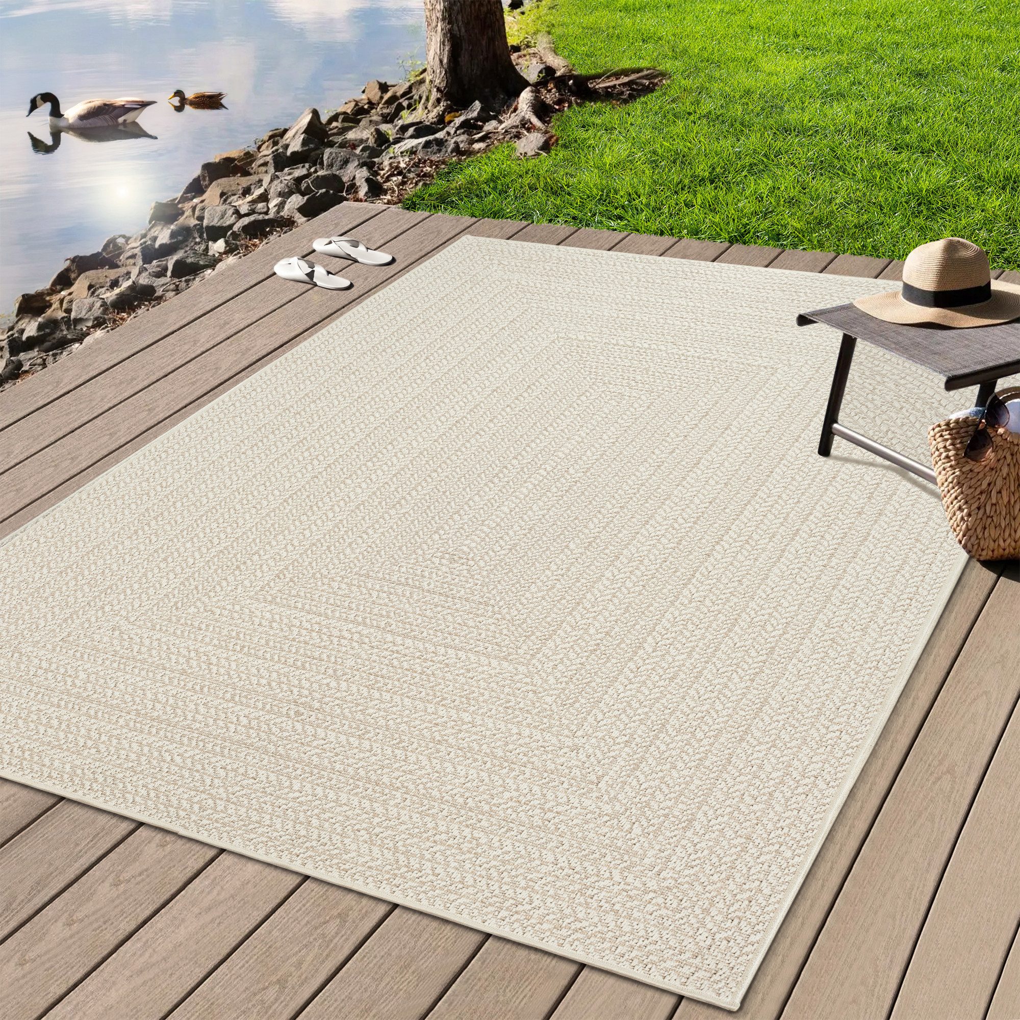 Teppich Kansas - robuster Outdoor Teppich im natürlichen Jute-Look, the carpet, Rechteck