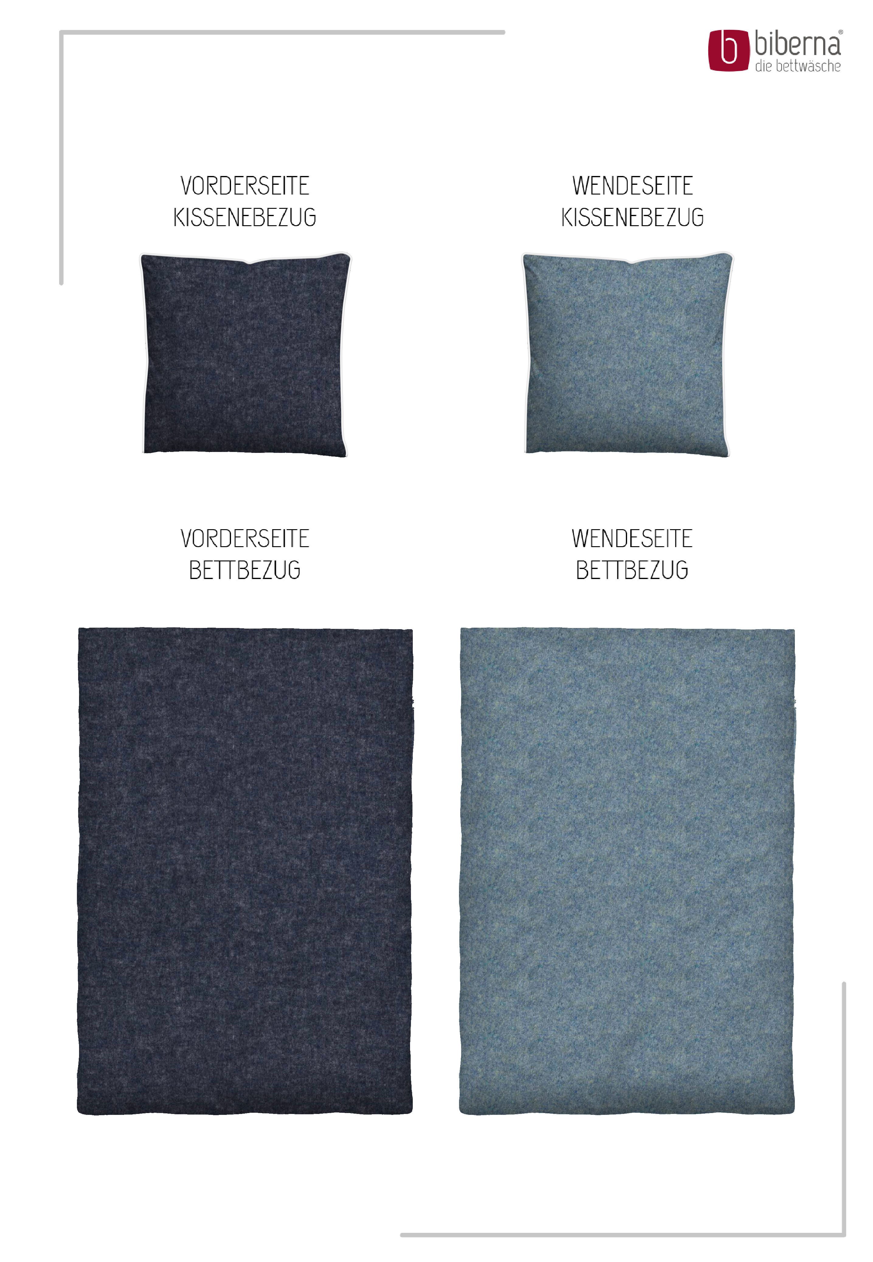 Biberna Wendebettwäsche 0840500 HERMAL Premium Biber Melange-Flanell Bettwäsche 100% Baumwolle, Flanell, 2 teilig, Biber, wärmend & weich, Reißverschluss, ab Gr – Bild 3 von 5