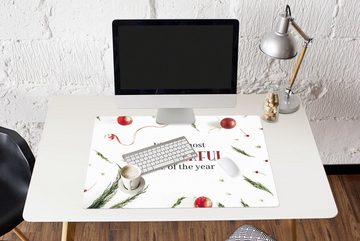 MuchoWow Gaming Mauspad Winter - Weihnachten - Zitat (1-St), Büro für Tastatur und Maus, Mousepad Gaming, 90x60 cm, XXL, Großes