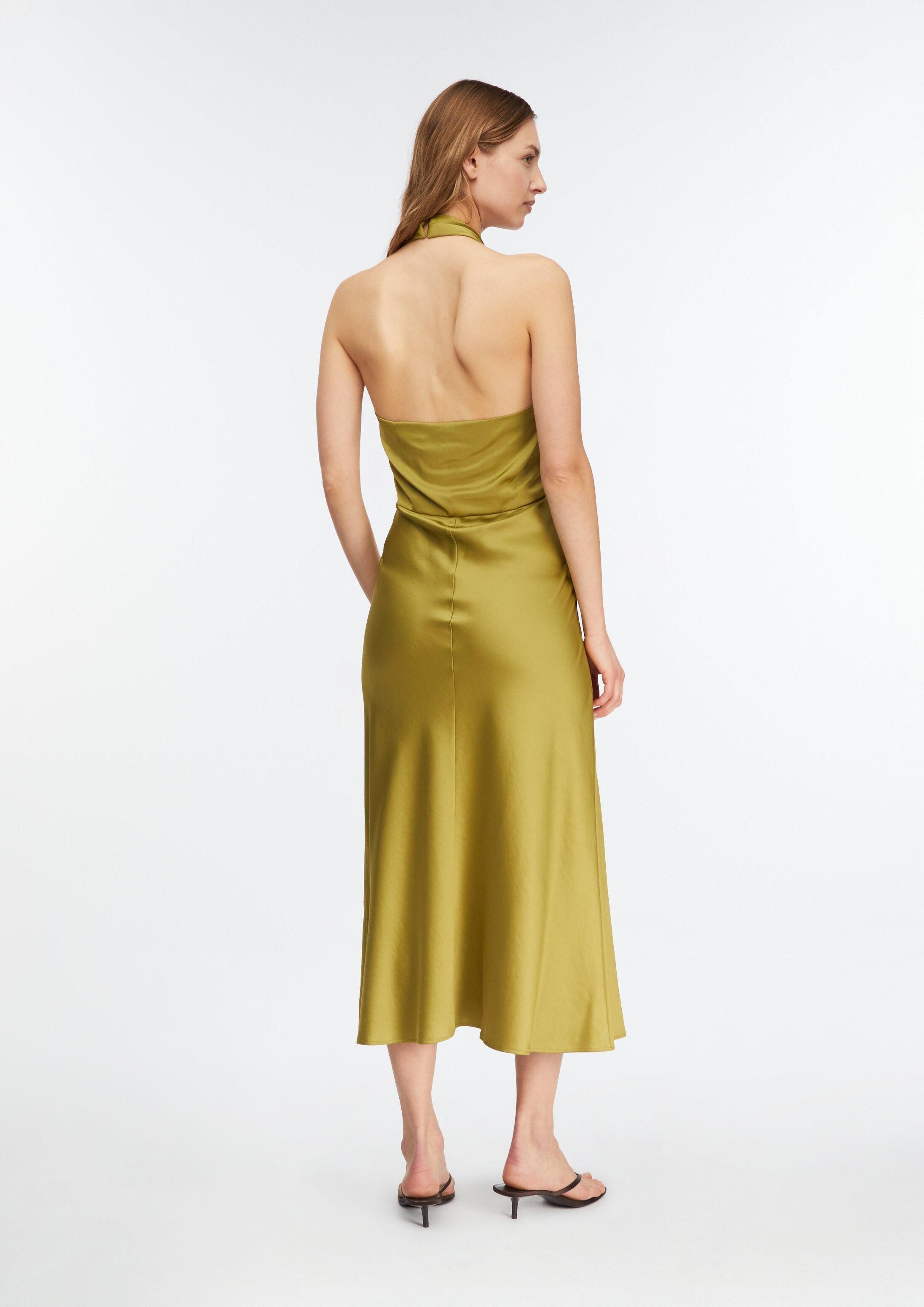 comma Midikleid Kleid Satinkleid mit Neckholder