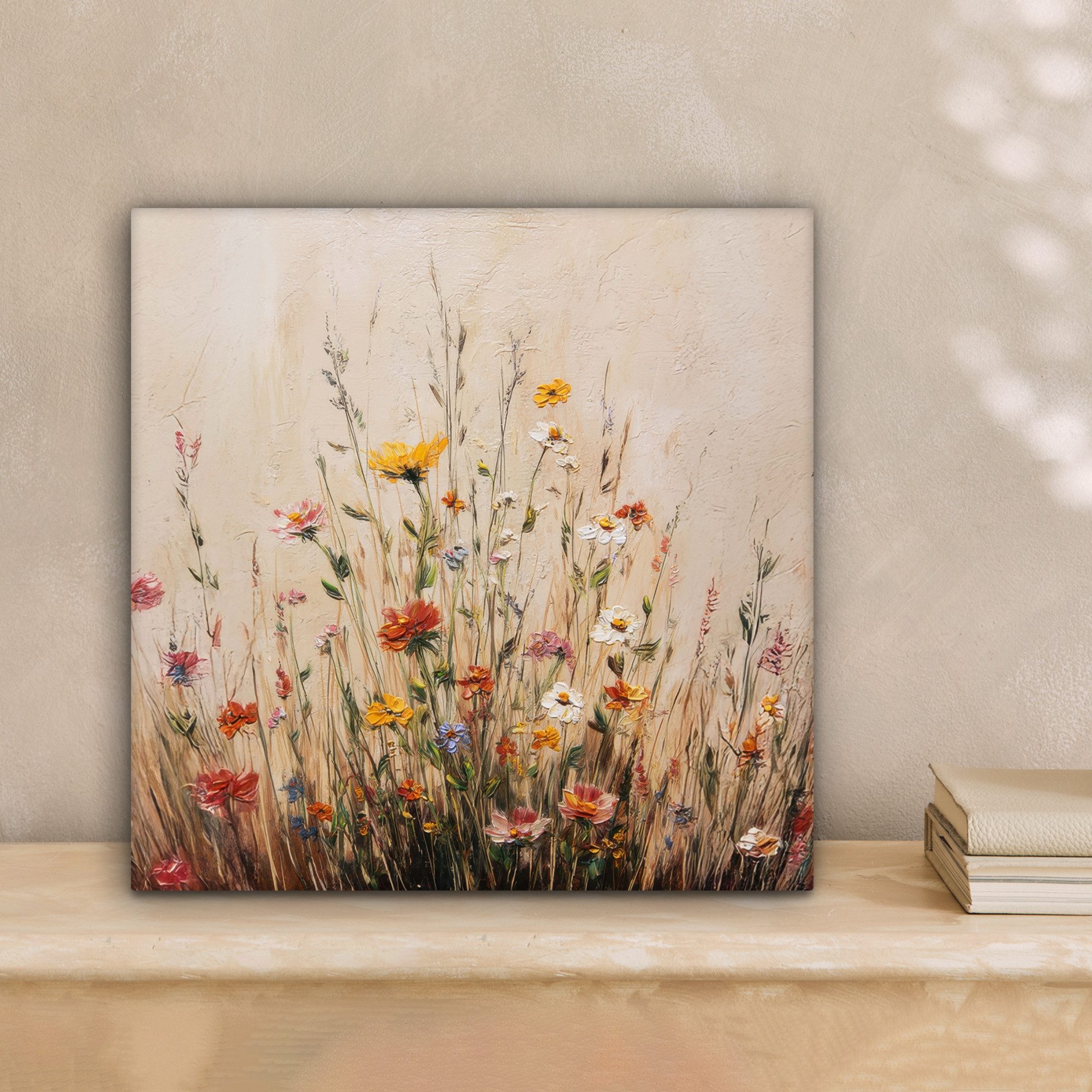 OneMillionCanvasses® Leinwandbild Wildblumen - Pinselstriche - Ruhig, Fotod günstig online kaufen