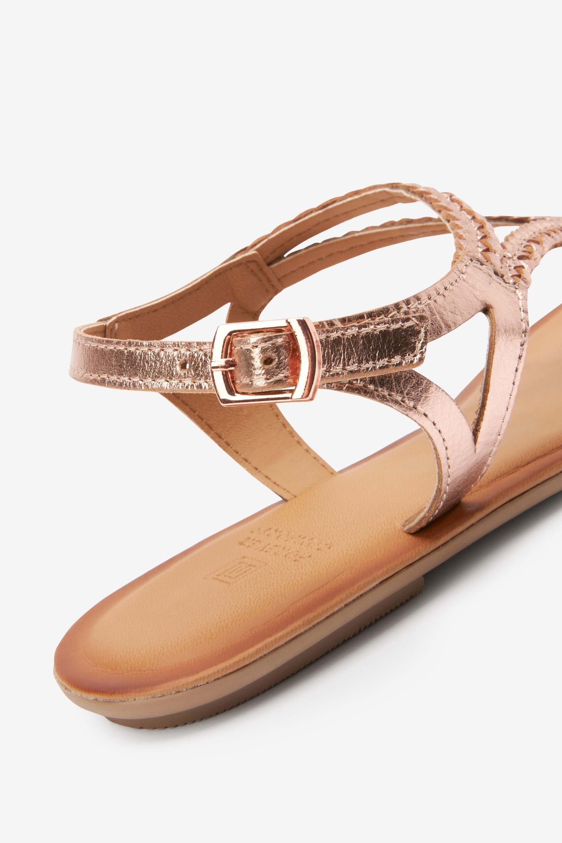 Next Forever Comfort® Zehenstegsandalen aus Gold Rose (1-tlg) Leder Sandale