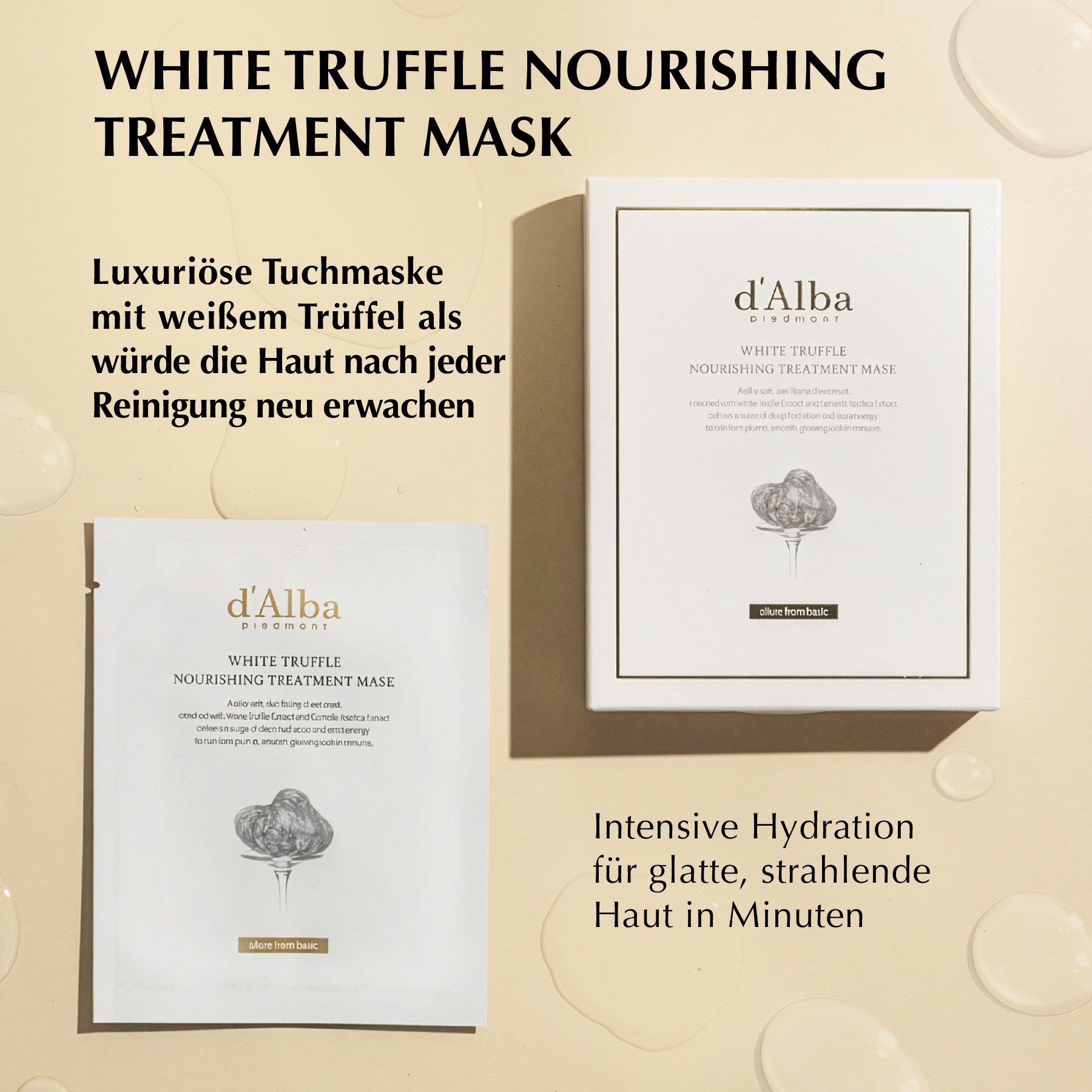 d'Alba Gesichtsmaske Tuchmaske d'Alba pflegende weiß Truffle Nourishing Treatment Mask, 5-tlg., Gesichtsmaske, Tuchmaske, Gesichtspflege, Anti-Aging