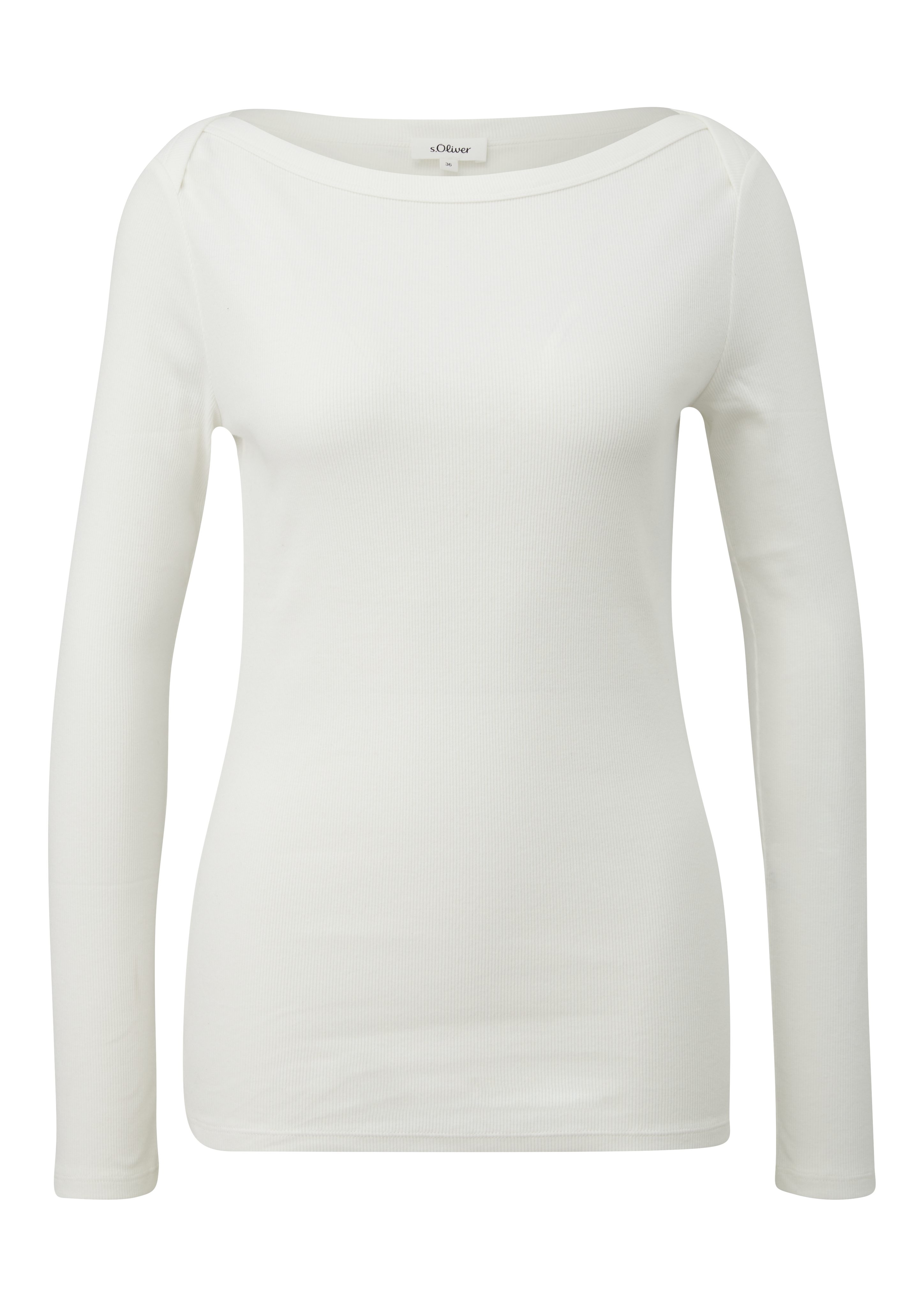 s.Oliver Langarmshirt gerippt, mit U-Boot-Ausschnitt günstig online kaufen