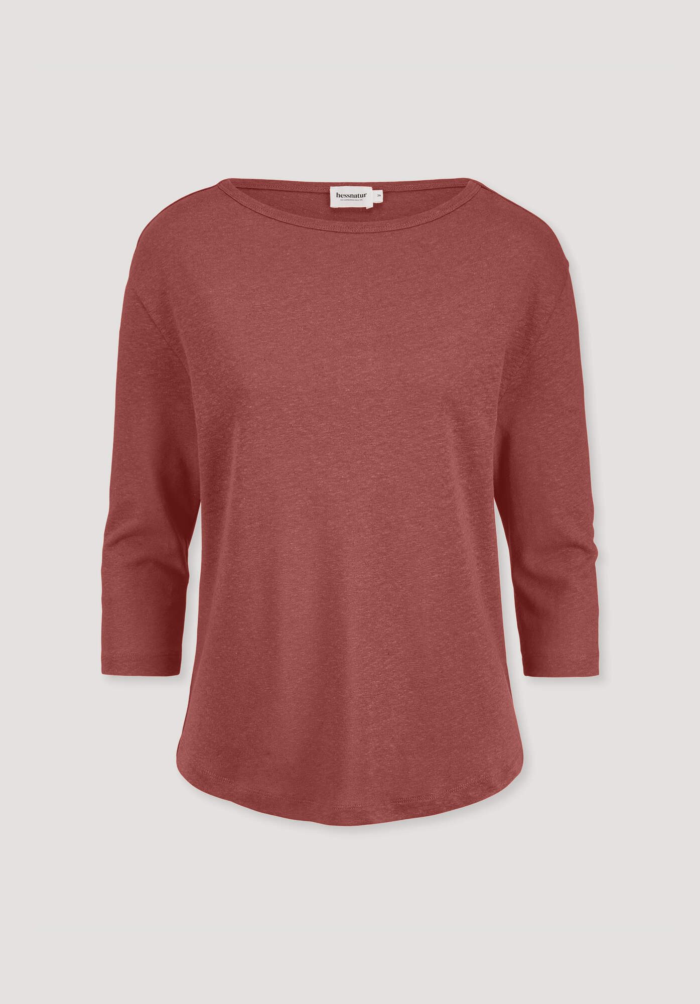Hessnatur T-Shirt aus Leinen mit reiner Bio-Baumwolle (1-tlg)