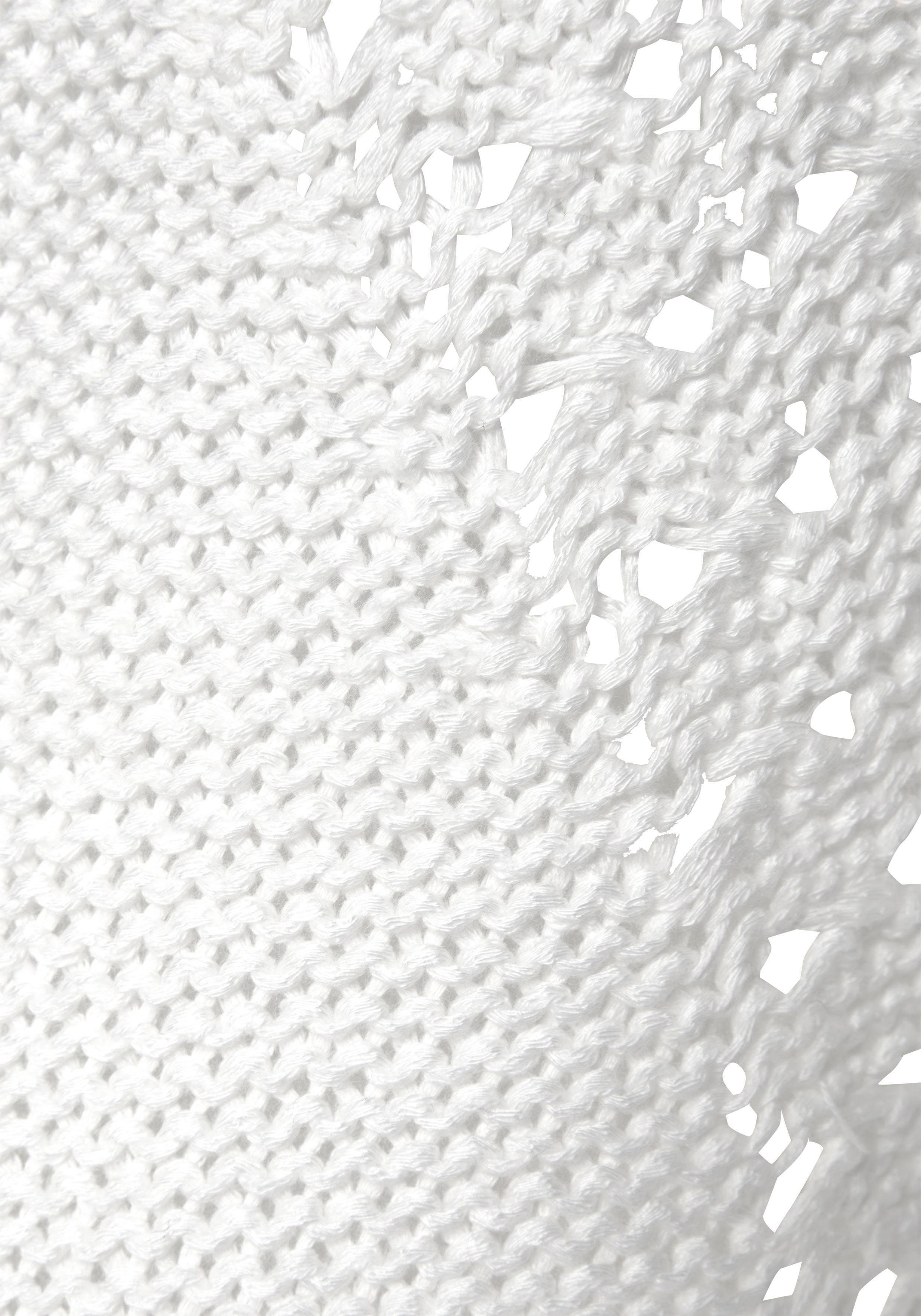 LASCANA Ajourpullover mit tollem weiß Lochstrickmuster, leicht Strandpullover, transparent