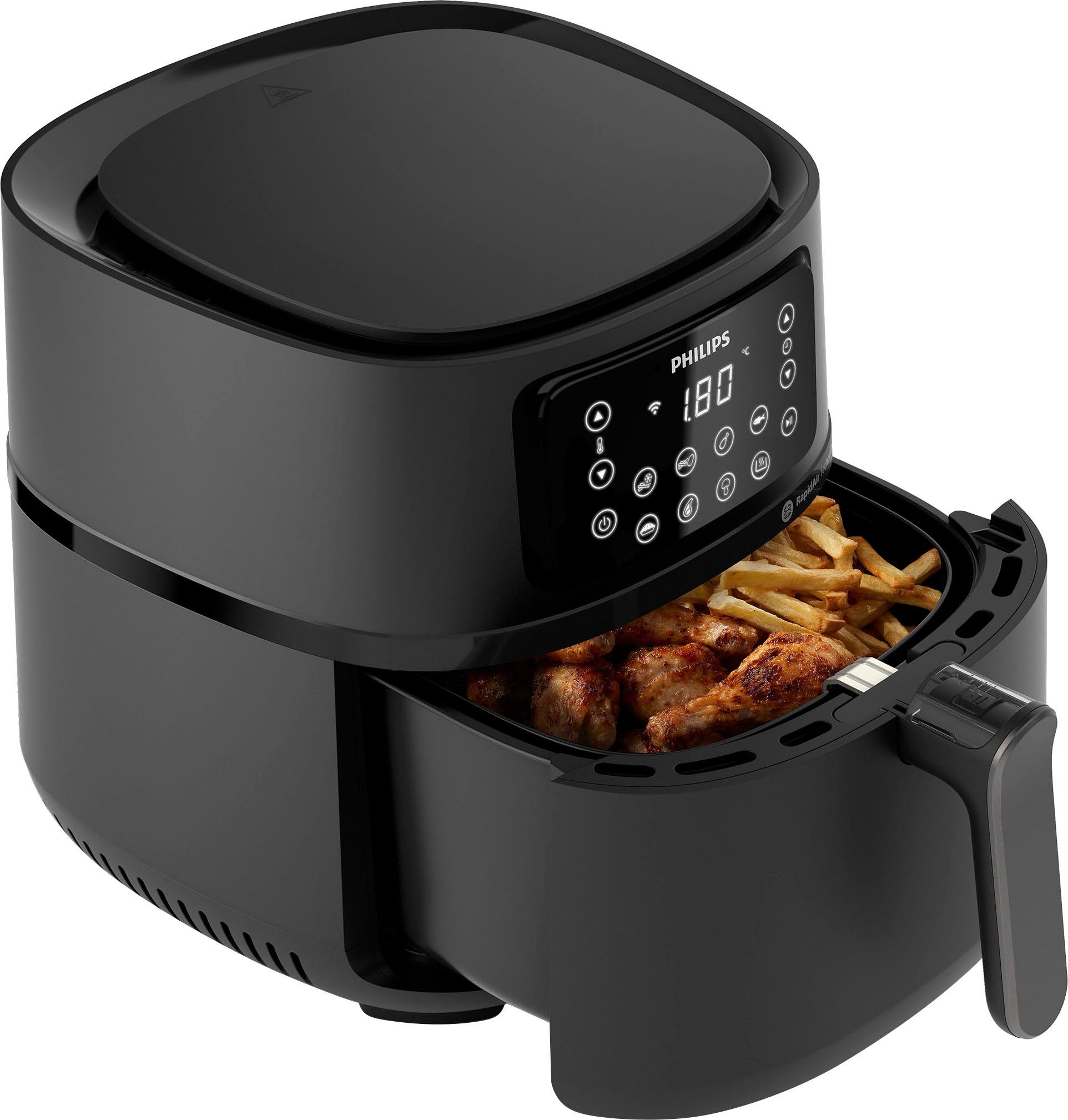 Philips Heißluftfritteuse Airfryer Konnektivität mit Warmhaltefunktion XXL WiFi und W, HD9285/90, 2000