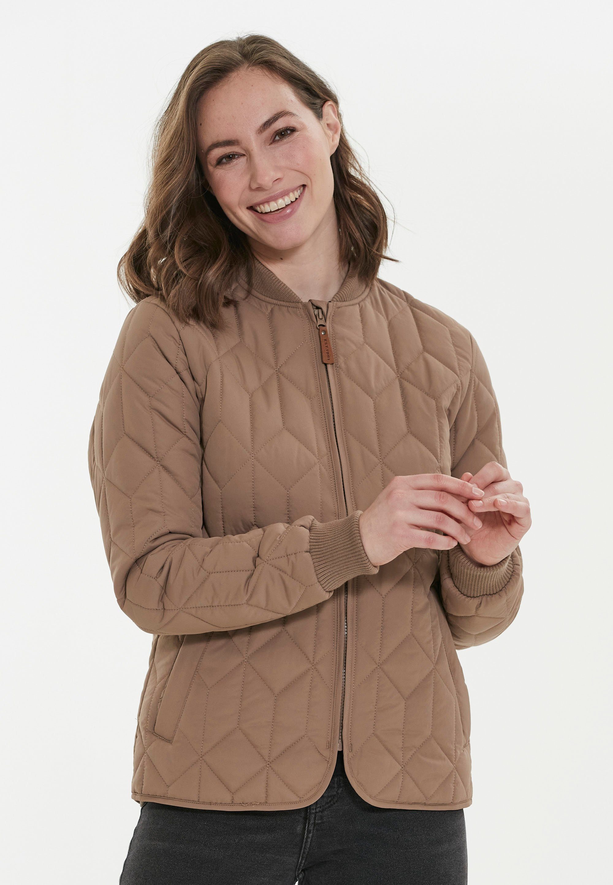 Outdoorjacke WEATHER mit Piper REPORT beige elastischen Bündchen