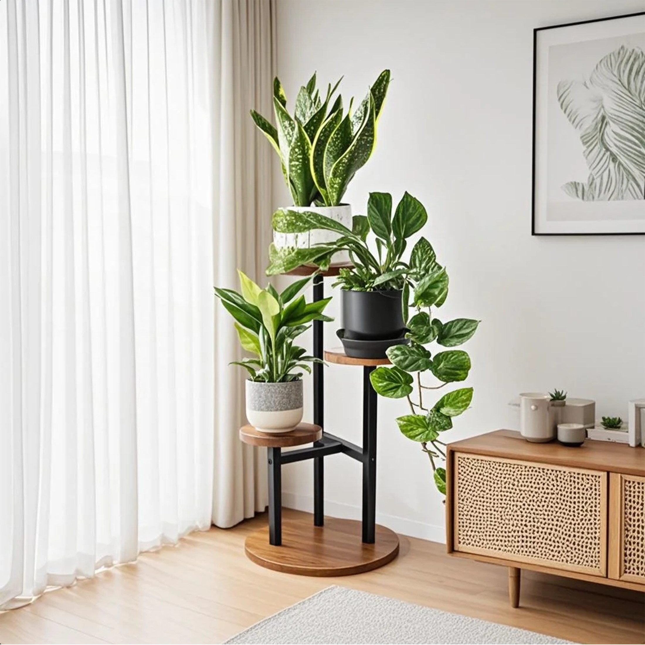 YINDN Blumenständer Holz rund Pflanzenständer, Blumenhocker, günstig online kaufen