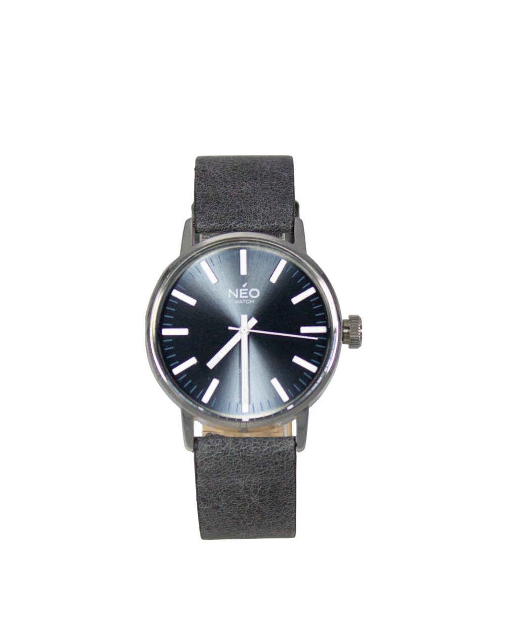 Neo Watch Quarzuhr Damen Edelstahl Lederband Silber Grau N43-006