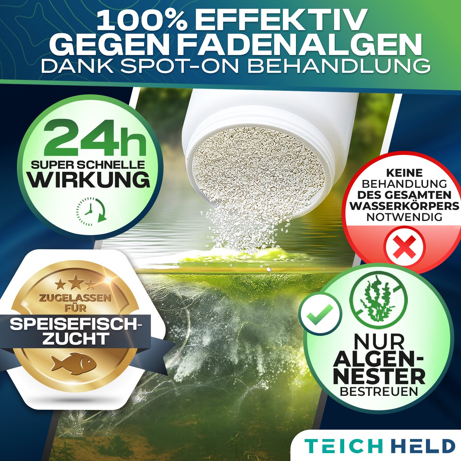 Teichheld Poolpflege Faden-Algenvernichter Teich-klar für kristallklares günstig online kaufen