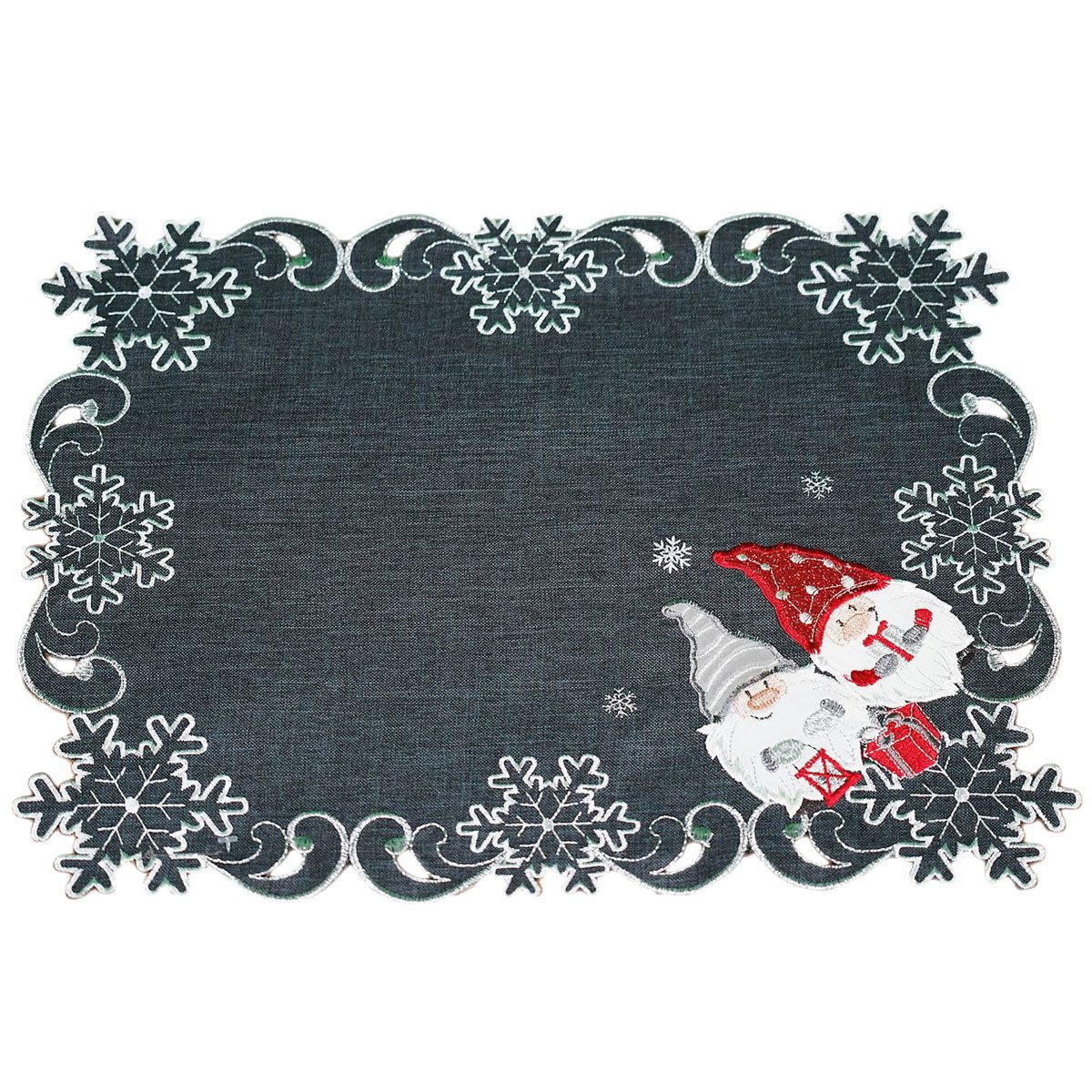 texpot Tischdecke Tischläufer Stickerei Wichtel Winter Weihnachten (1-tlg) günstig online kaufen