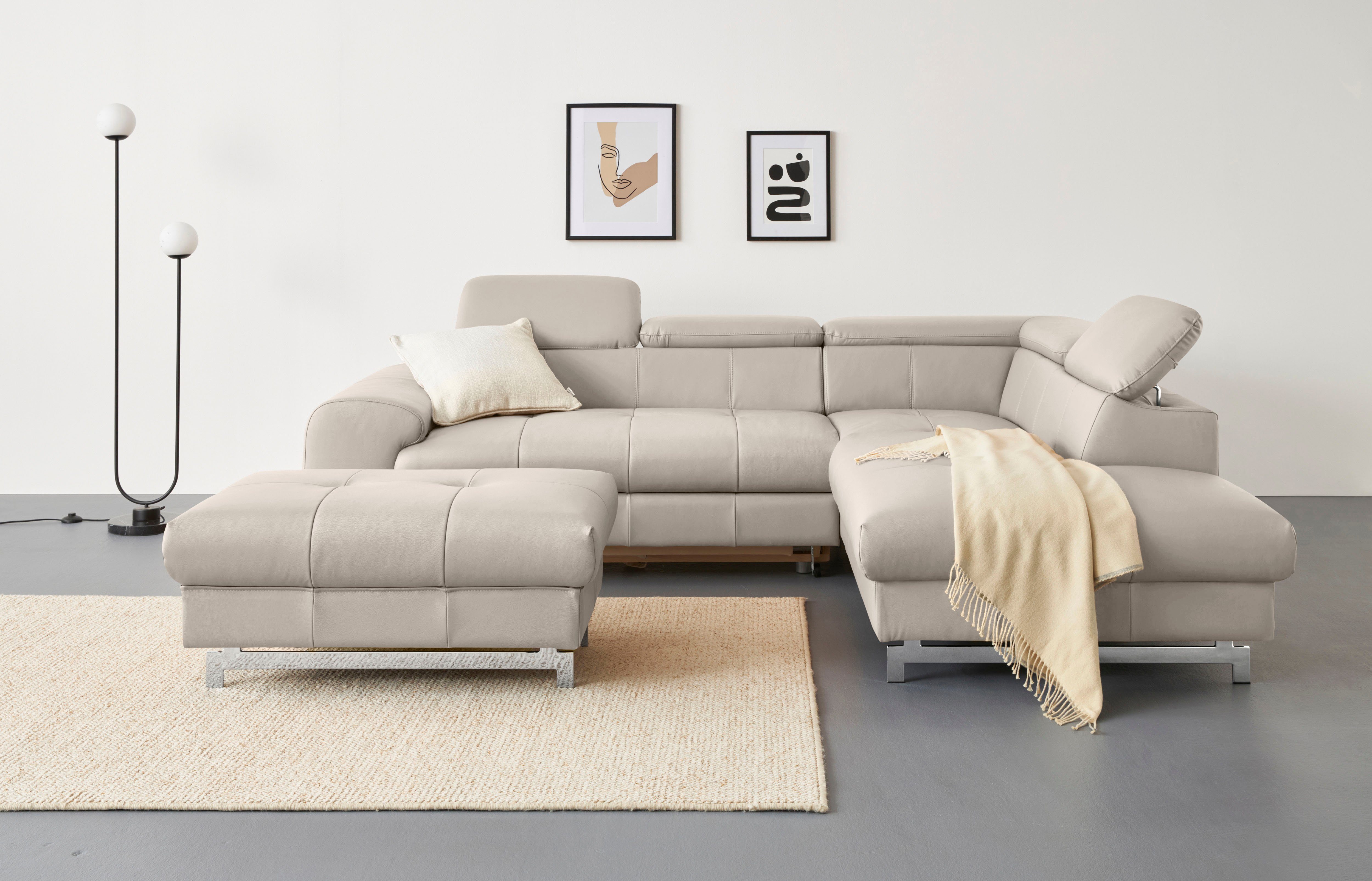COTTA Ecksofa Chef L-Form, mit Kopfteilverstellung, günstig online kaufen
