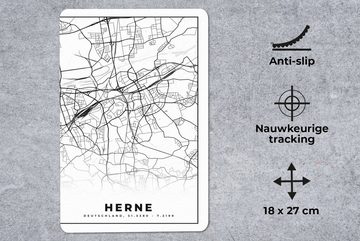 MuchoWow Mauspad Herne - Stadtplan - Karte (1-St), Gaming, Mousepad, Büro, 18x27 cm, Mausunterlage