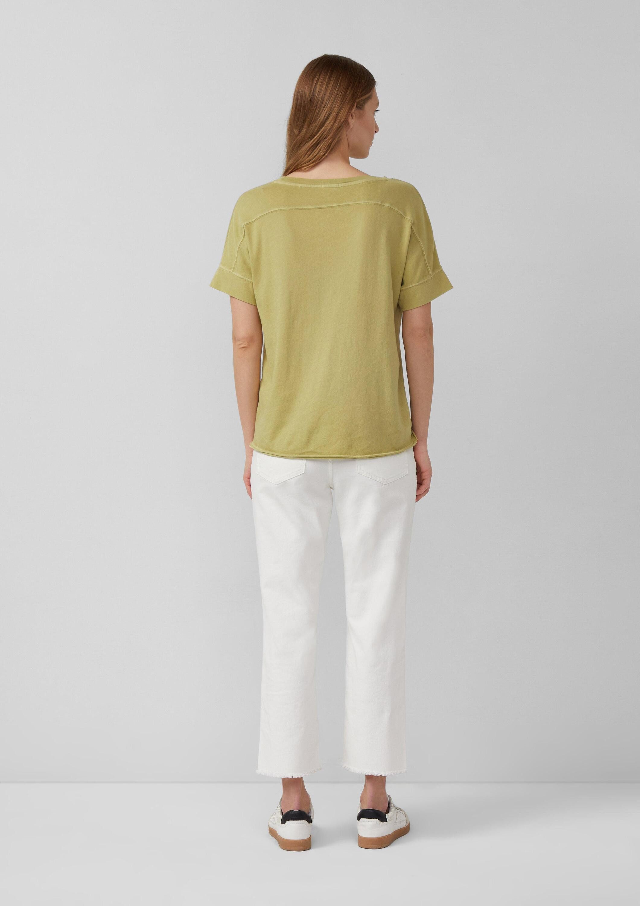 s.Oliver Kurzarmshirt T-Shirt T-Shirt im Relaxed Fit mit Garment Dye und offenem Saum