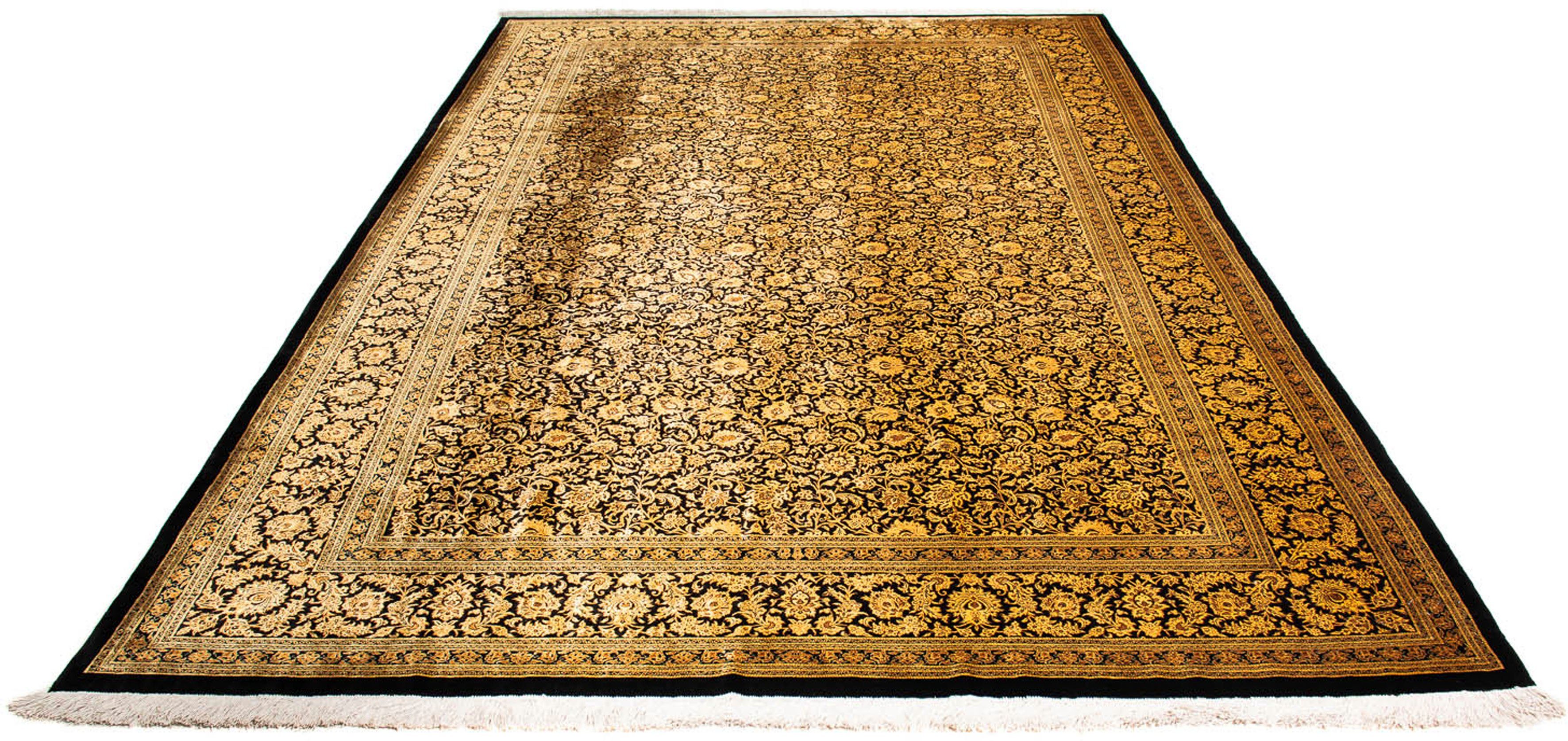Orientteppich Perser - Ghom - 295 x 193 cm - gold, morgenland, rechteckig, Höhe: 10 mm, Wohnzimmer, Handgeknüpft, Einzelstück mit Zertifikat