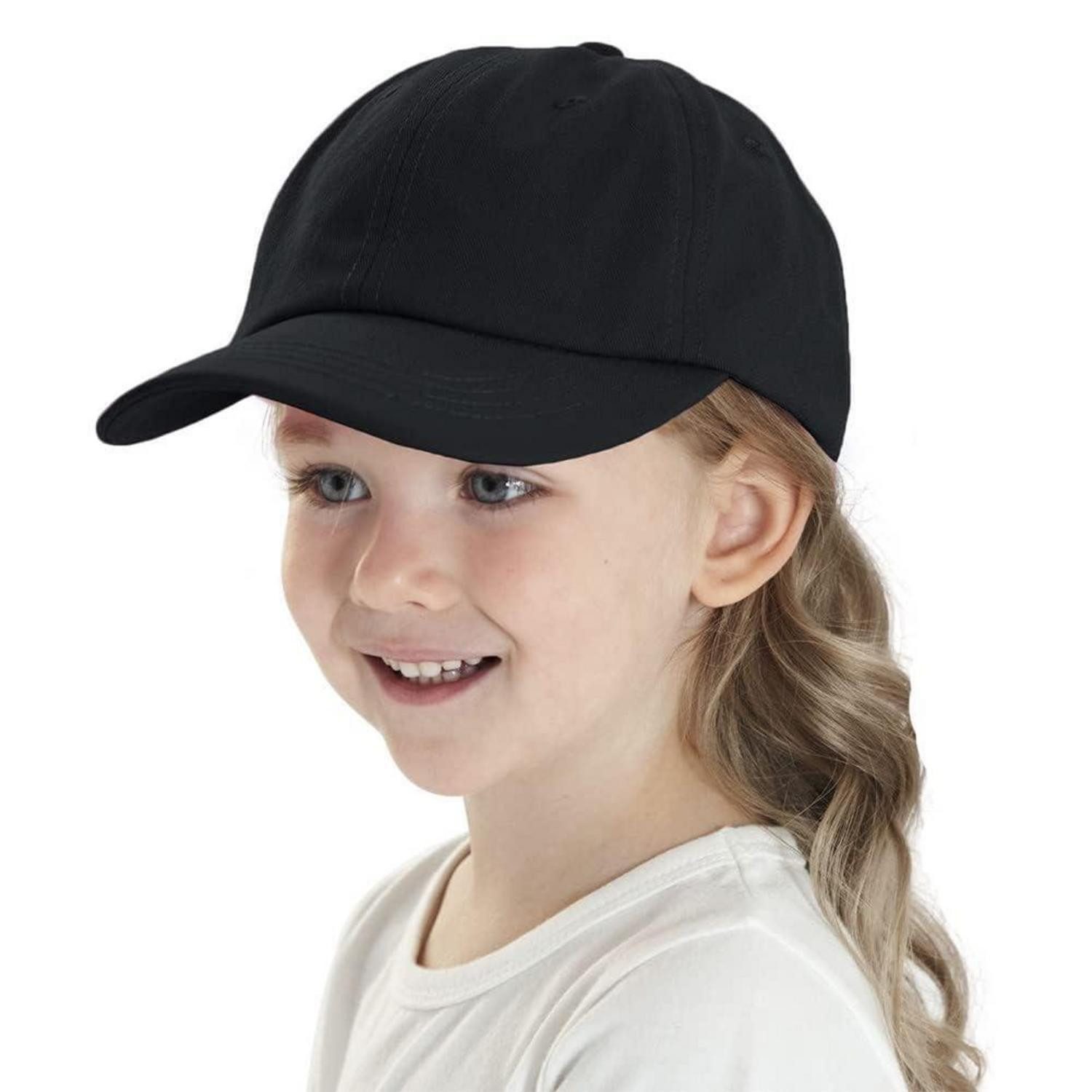 Baseball Cap Basecap Kinder Atmungsaktiv Schirmmütze Sonnenschutz 48 Schwarz
