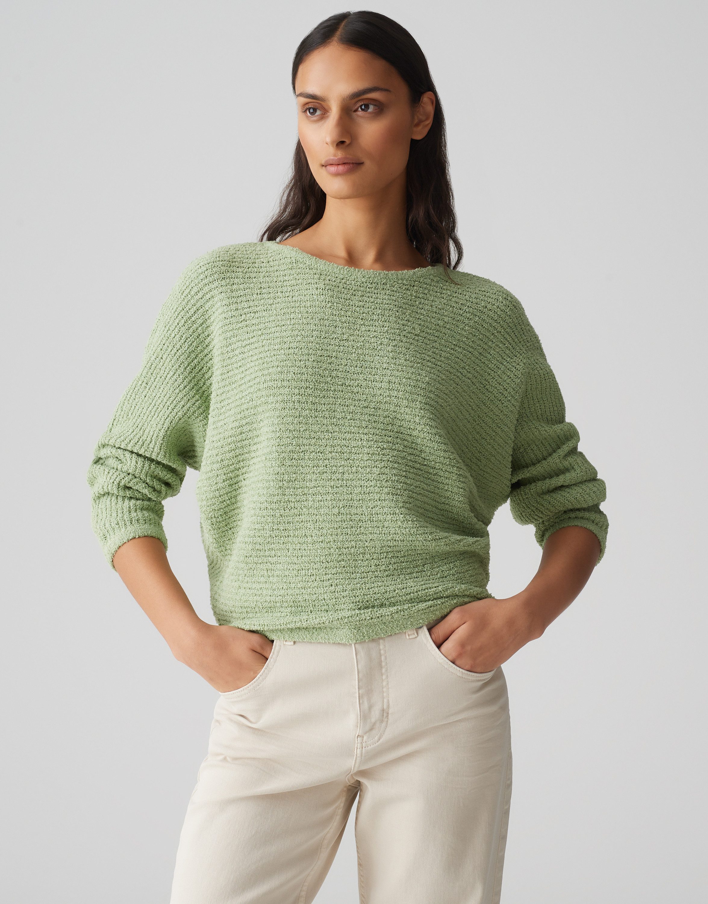 Strickpullover Pullover PURIANN Batwing Fit Regular aus Baumwolle