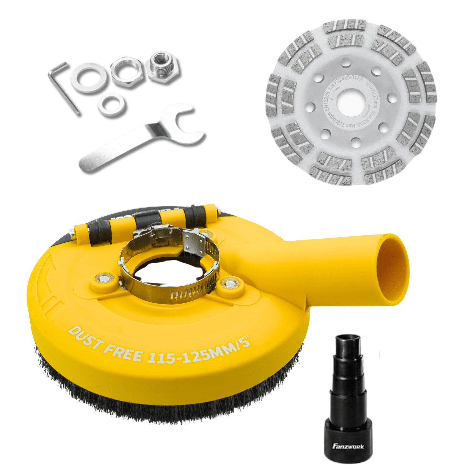 Fanzwork Winkelschleifer Absaughaube für Winkelschleifer + 125 mm Diamantsc günstig online kaufen