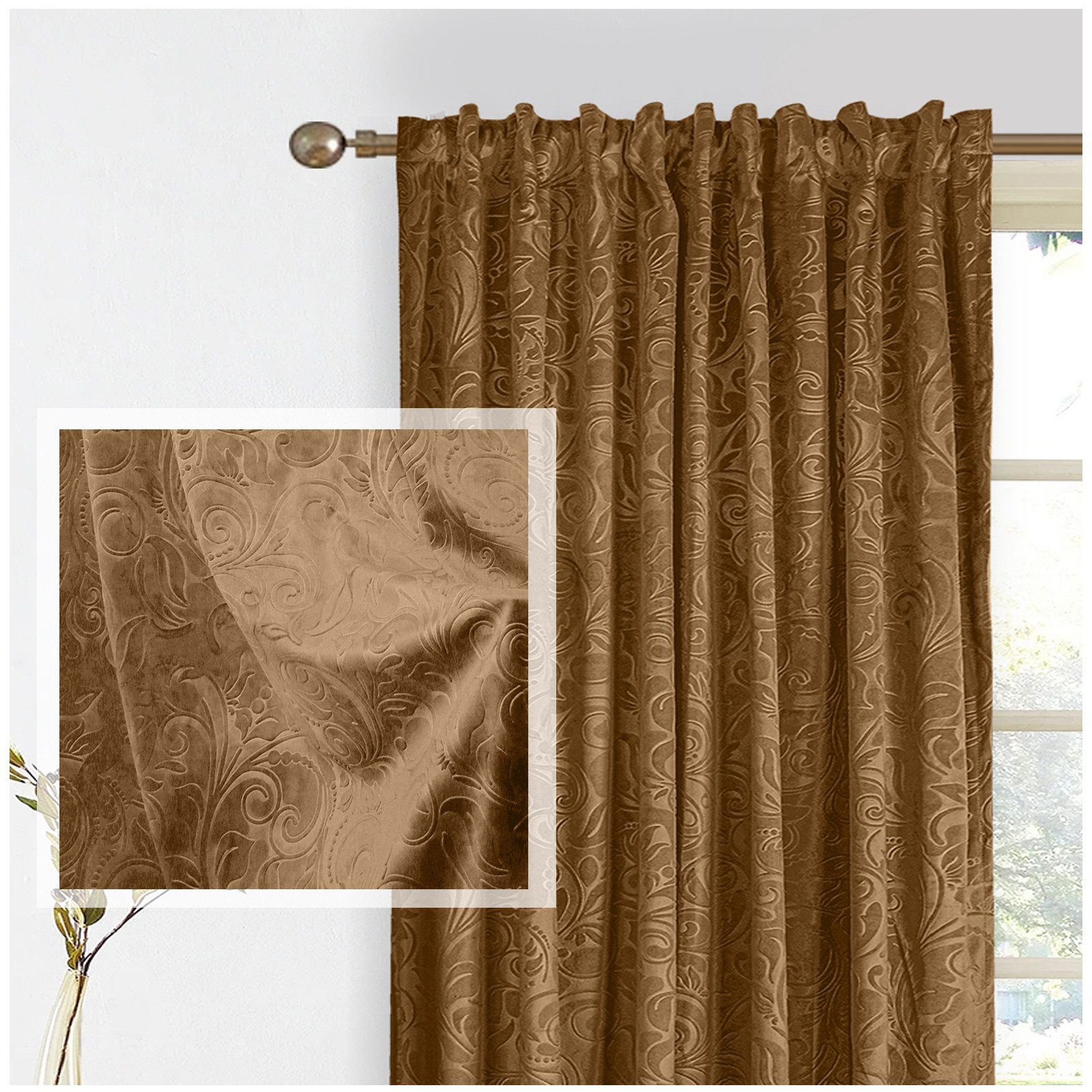 Jibenhome Verdunkelungsvorhang Samt Gardine 2er-Set, Blickdicht günstig online kaufen