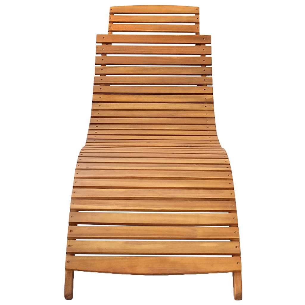 vidaXL Gartenliege Sonnenliege mit Auflage Massivholz, 1 St.