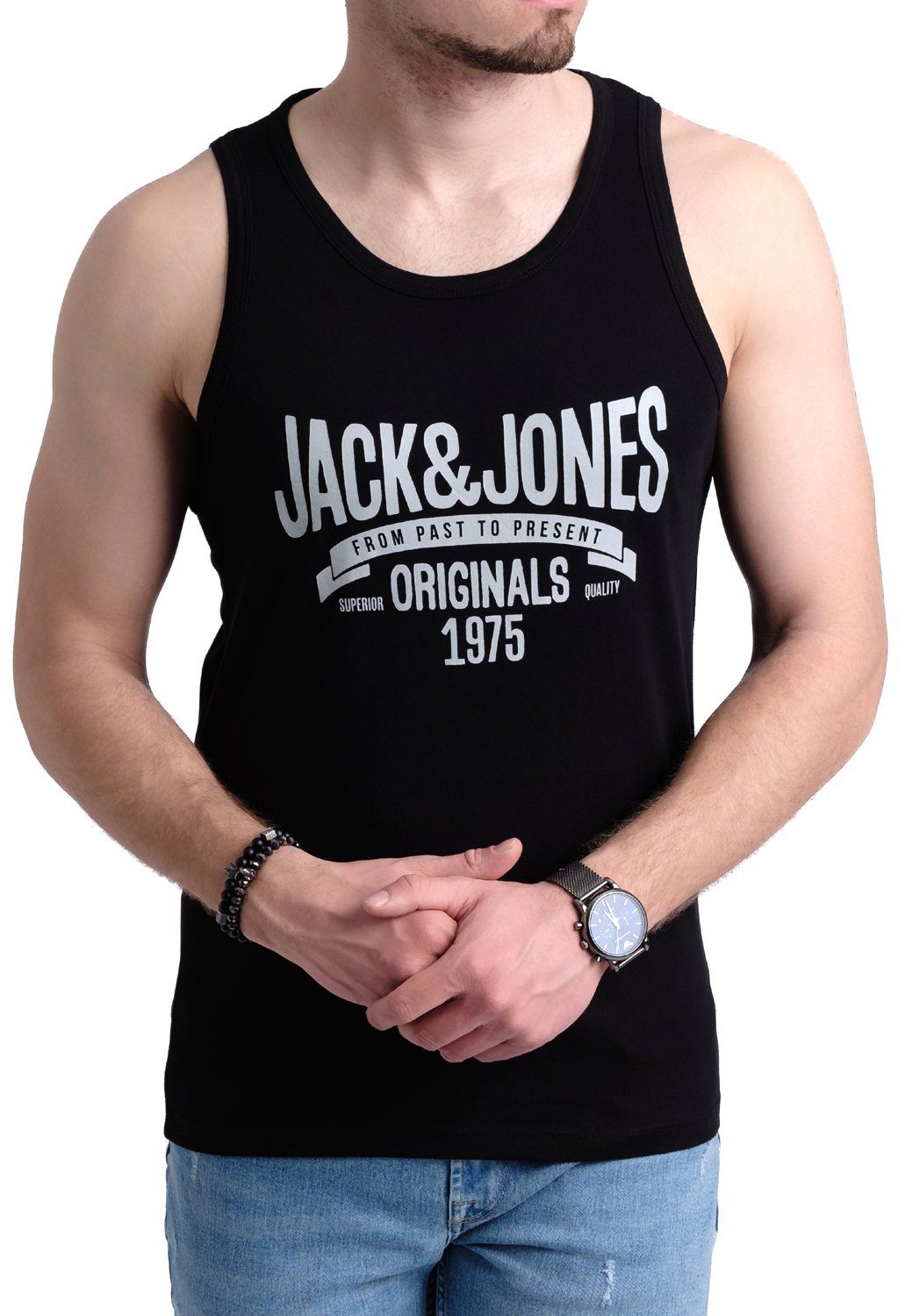 Jack & Jones Tanktop in Unifarbe, Rundhalsausschnitt