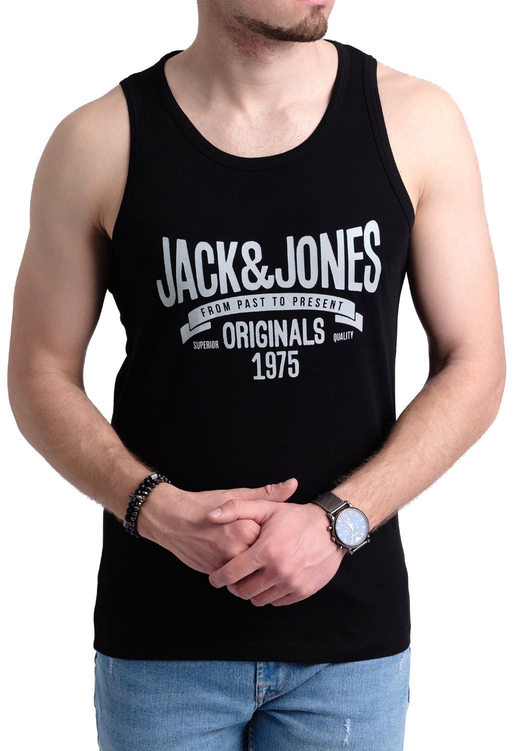 Jack & Jones Tanktop Bedrucktes Shirt aus Baumwolle (2er-Pack) mit Print günstig online kaufen