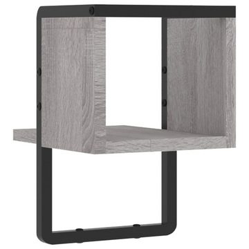 vidaXL Regal Wandregal mit Stange Grau Sonoma 20x25x30 cm, 1-tlg.