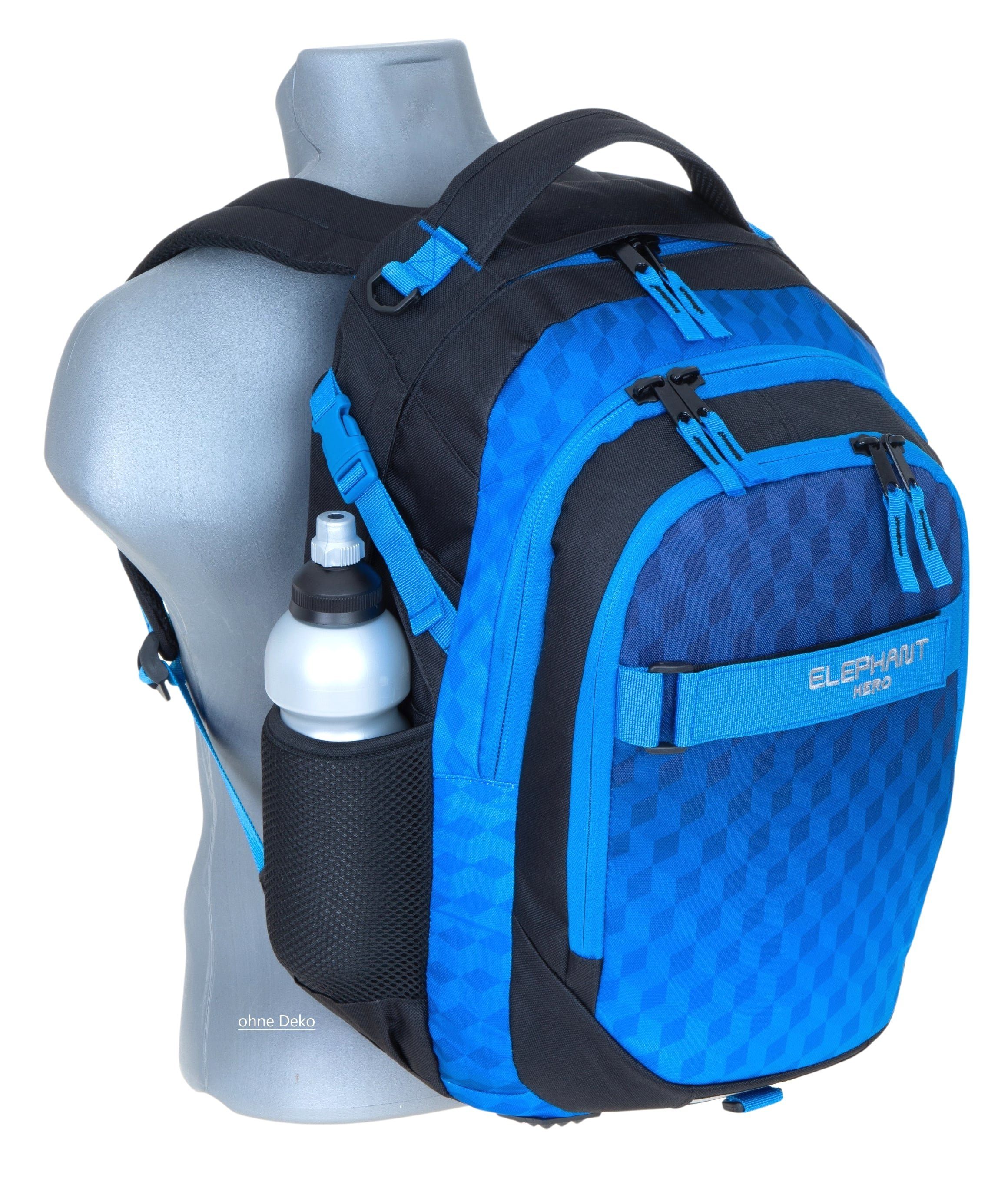 ELEPHANT Schulrucksack Hero Signature Schultasche (Set, 3-tlg., 3 Teile Rucksack Sporttasche Mäppchen Box), Softcase Schulranzen Schulmappe +rsm – Bild 3 von 5