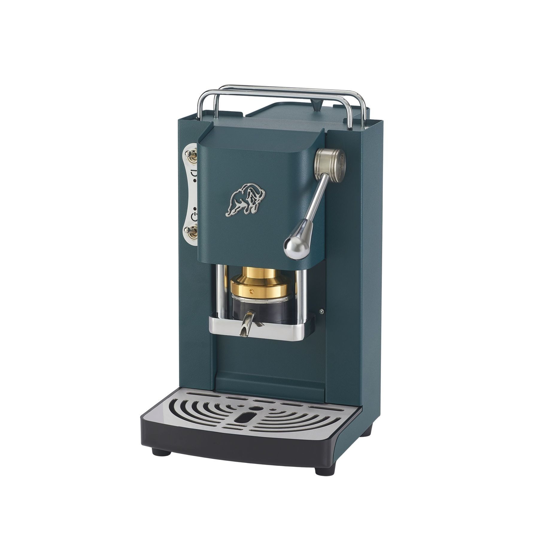 Faber Coffee Machines Espressomaschine Pro Essential Chrom Kaffeepadmaschine, 44mm ESE Pads, Chrom-Details mit hochwertigem 3D-Logo