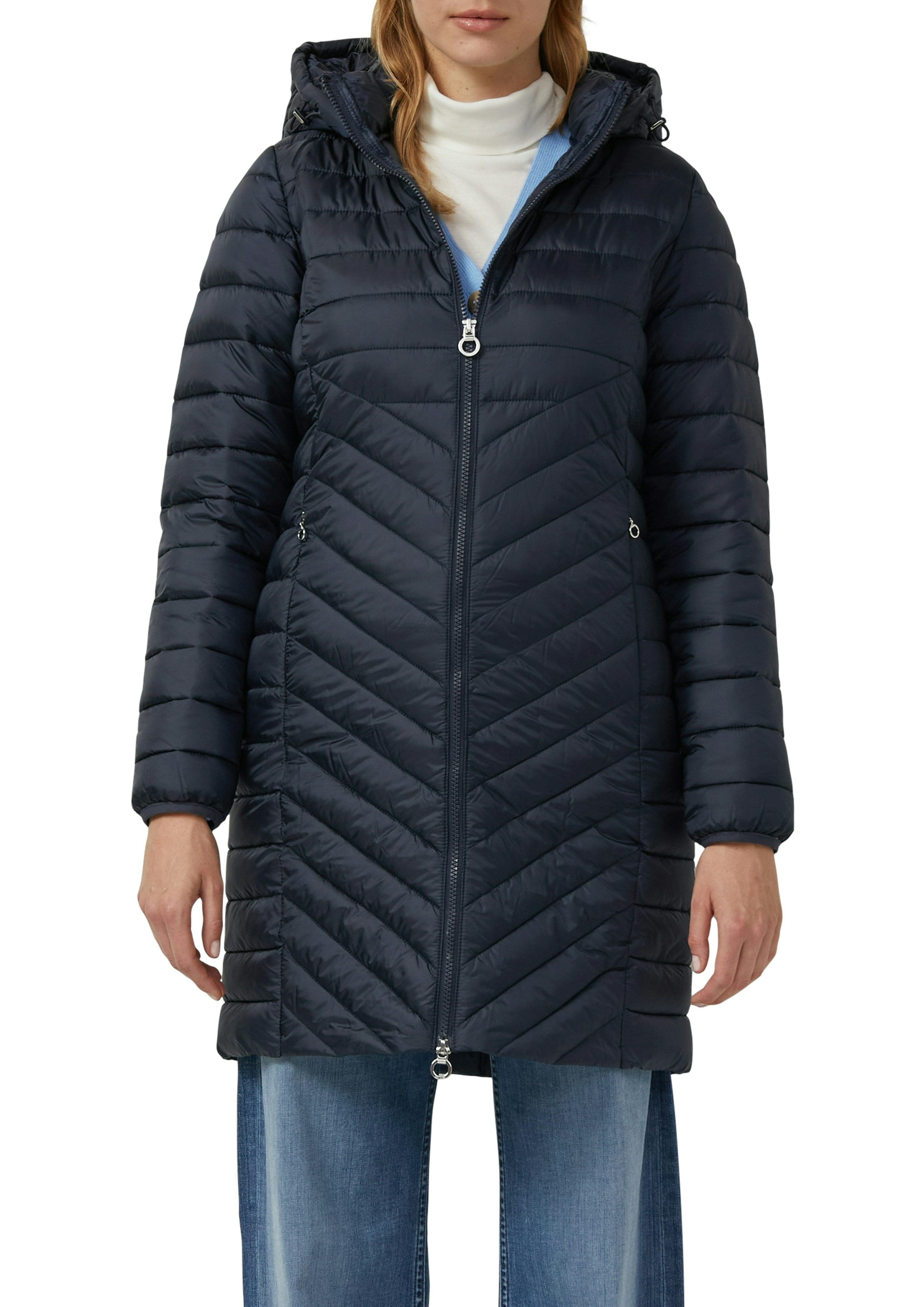 s.Oliver Steppmantel im Slim Fit, abnehmbare Kapuze