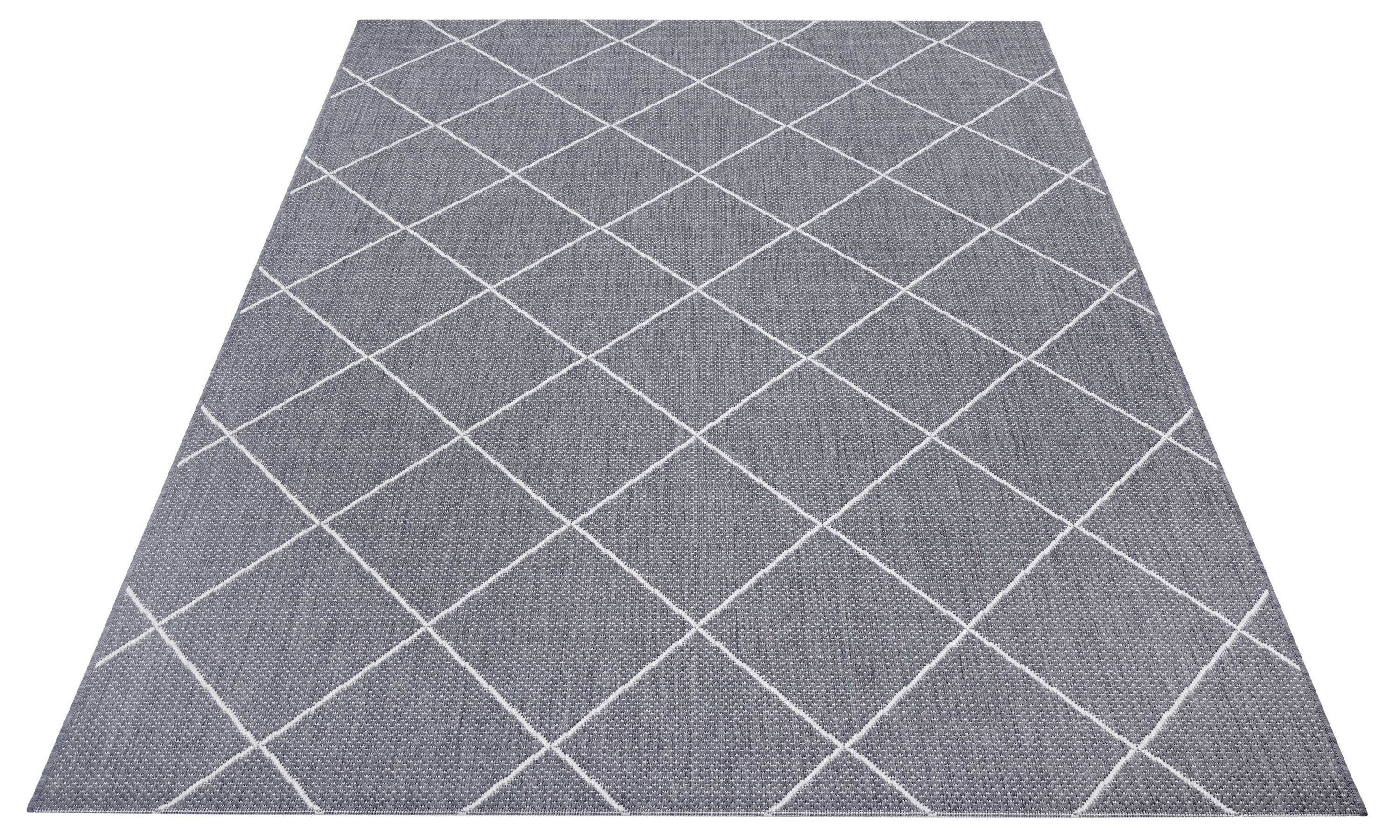 x Flachgewebe-Teppich, grey mm, 170 GMD 3 rechteckig, Höhe: silver cm MAASMECHELEN, Living, 120 Outdoorteppich