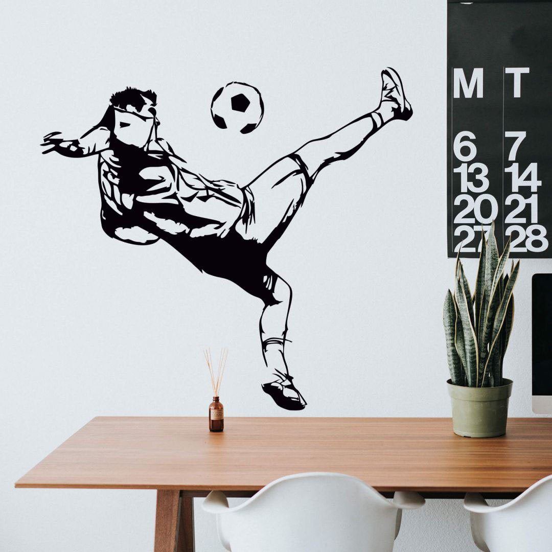 St) Wandtattoo Fußball (1 Wall-Art Aufkleber Kicker