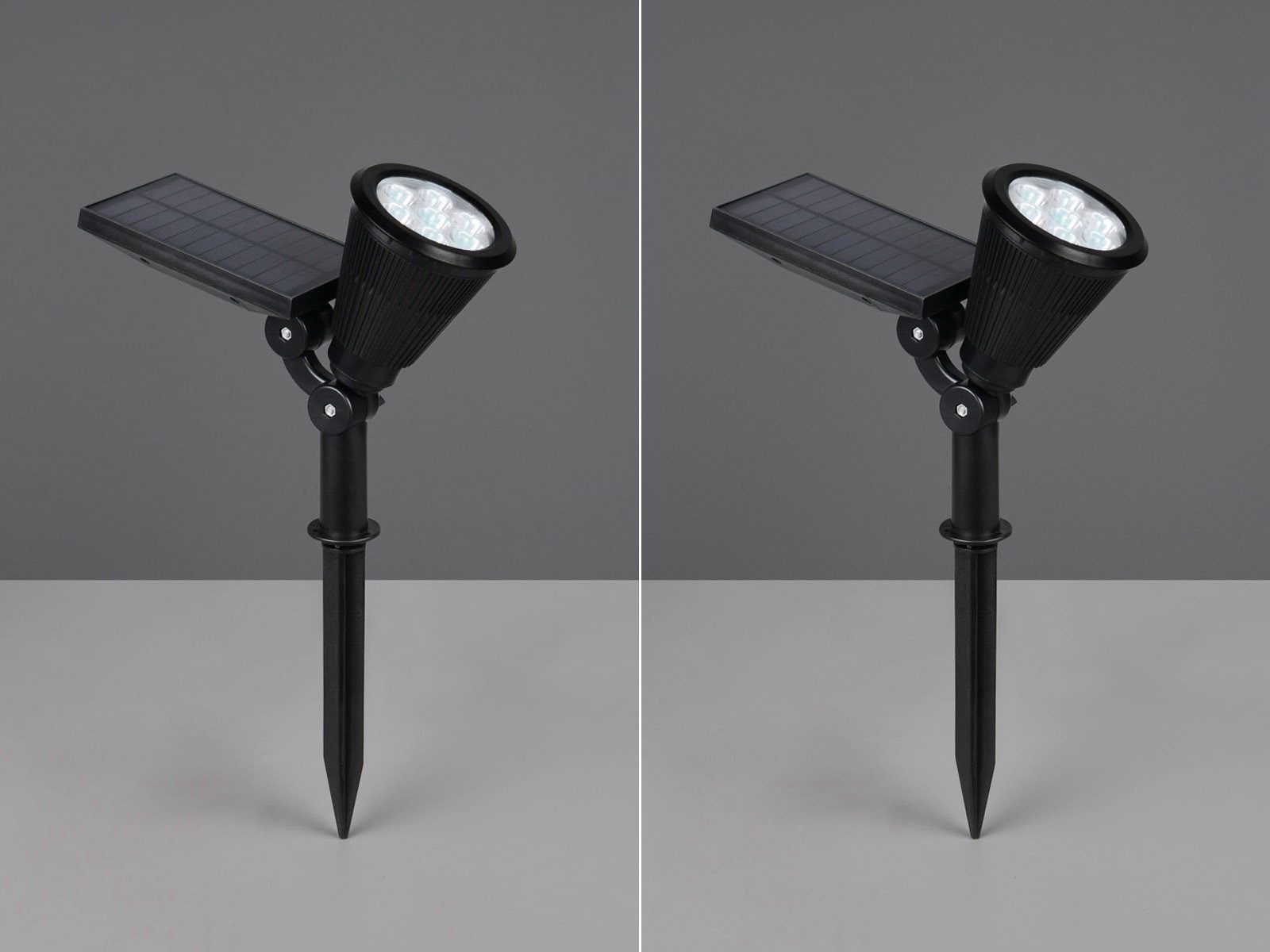 Reality Leuchten LED Gartenstrahler, mit RGB Farbwechsel, LED fest integriert, 2er Set Solar-licht Garten-leuchten mit Erdspieß Außenstrahler, H:36cm