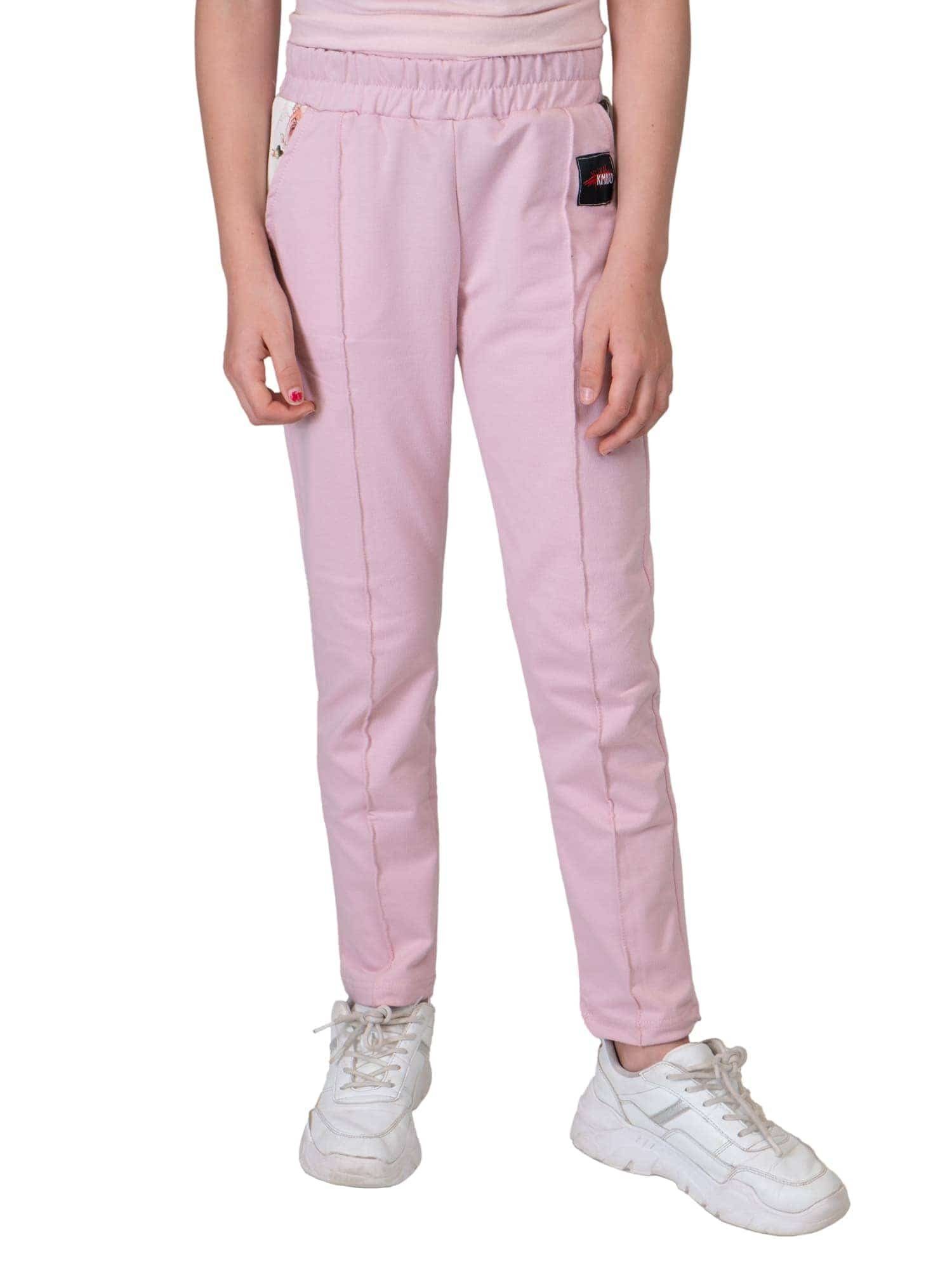 KMISSO Sporthose Mädchen Stoff Freizeithose (1-tlg) Casual Rosa