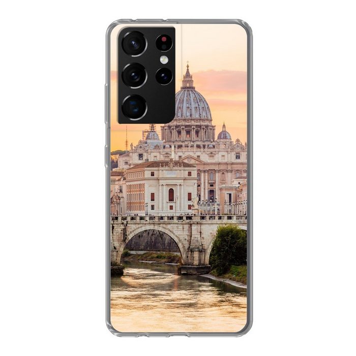 MuchoWow Handyhülle Italien - Skyline - Rom Phone Case Handyhülle Samsung Galaxy S21 Ultra Silikon Schutzhülle