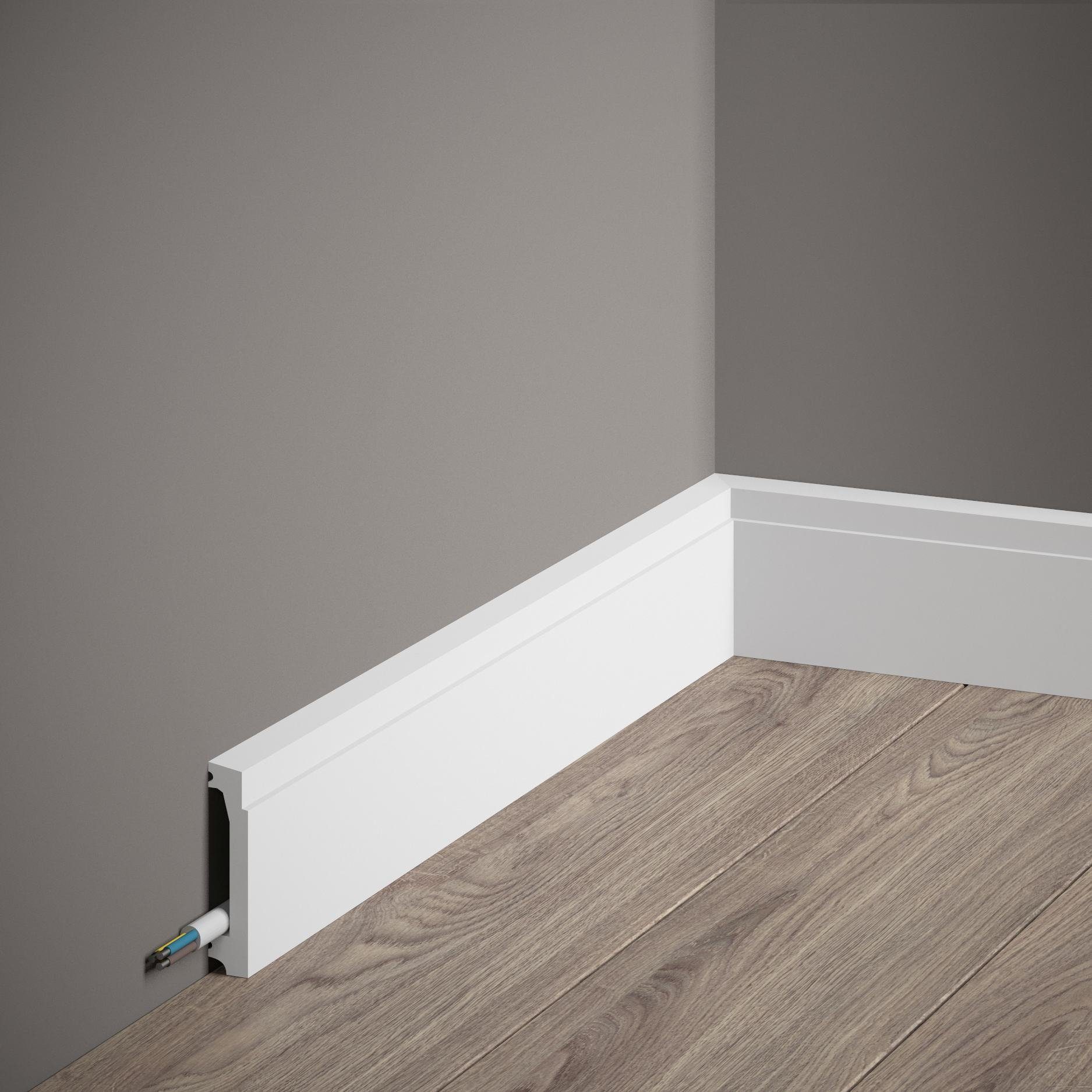 Mardom Sockelleiste MD027 Polyforce 13 x 60 x 2000 mm Weiß Kunststoff Fußleiste