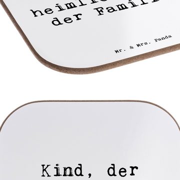 Mr. & Mrs. Panda Getränkeuntersetzer Kind Chef - Weiß - Geschenk, Bierdeckel, Glasuntersetzer, Vatertag, F, 1-tlg., Innovative Designs